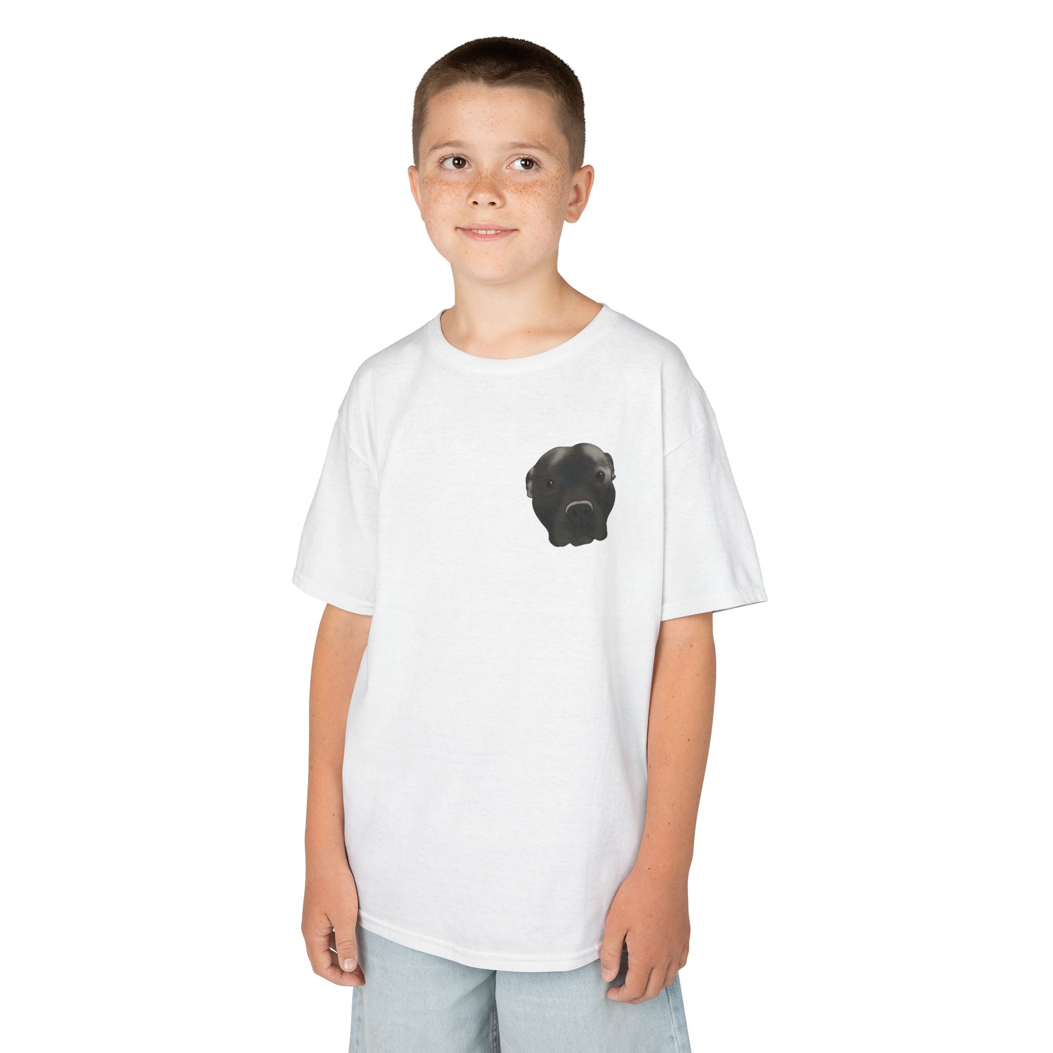 Kids T‑Shirt — Cute Black Puppy Face