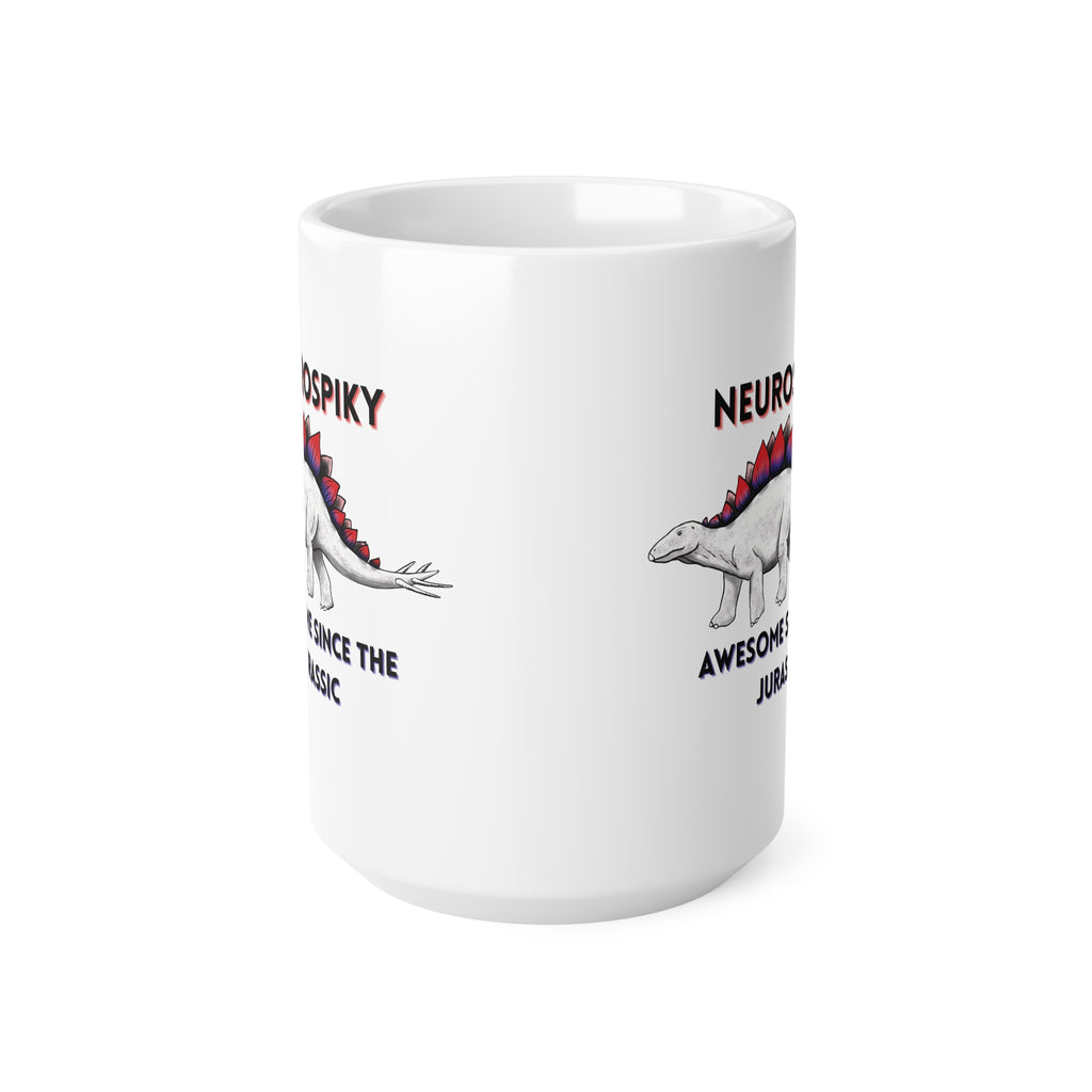 Neurospiky Stegosaurus Mug — "Awesome Since the Jurassic" Ceramic Coffee Cup 15oz