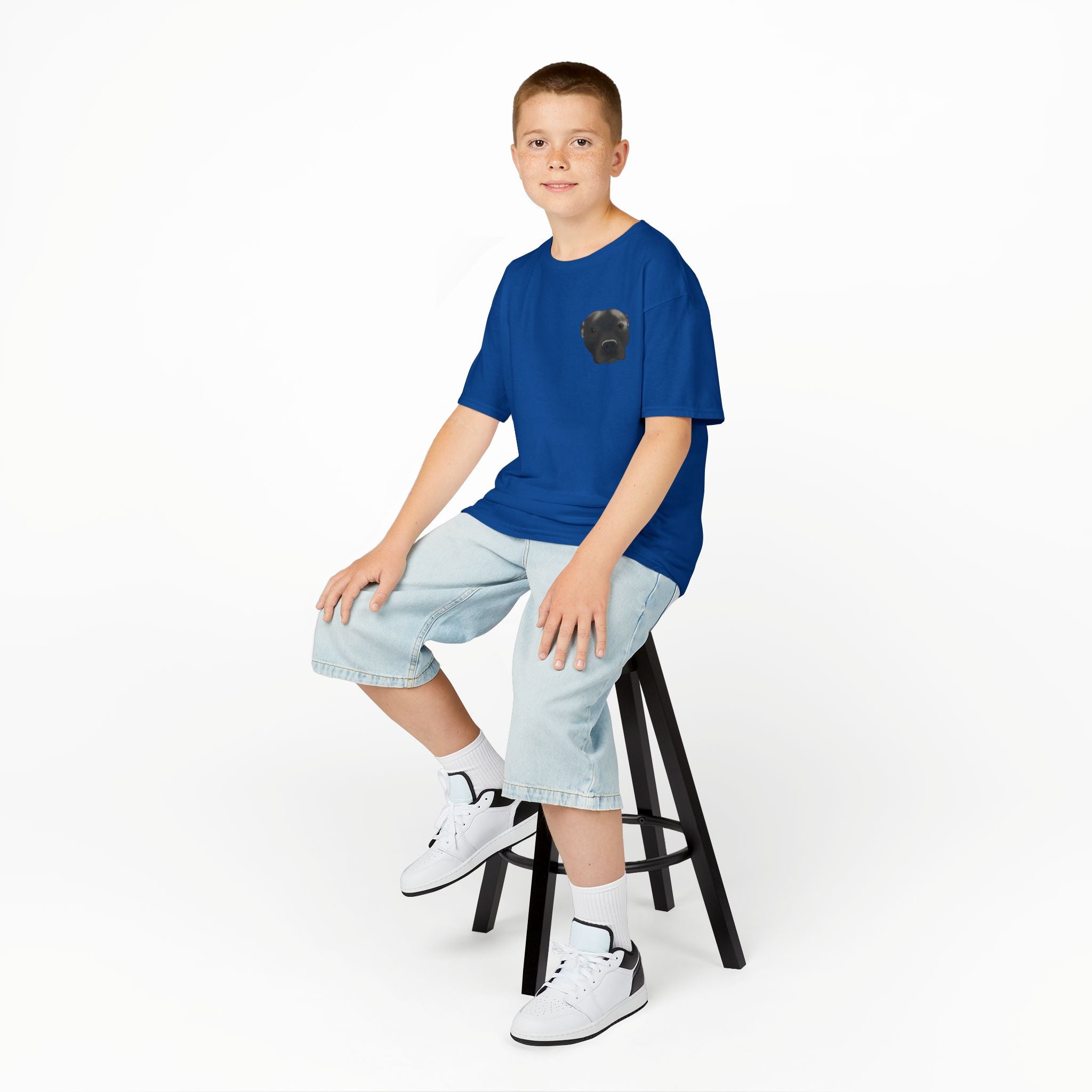 Kids T‑Shirt — Cute Black Puppy Face