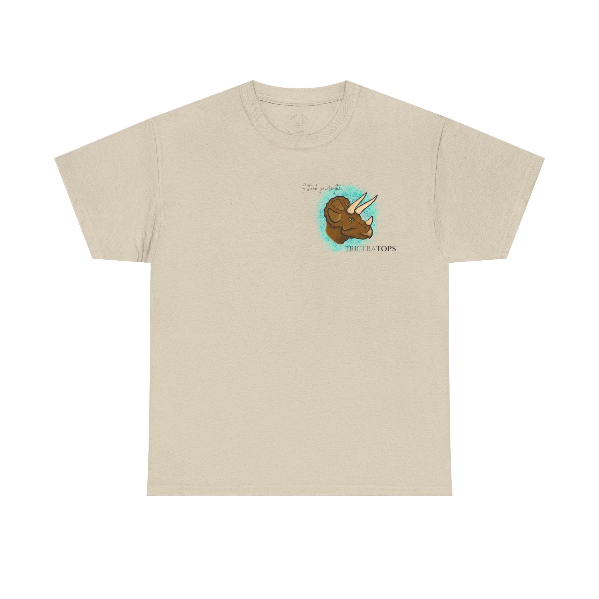 Triceratops Illustration Tee I Think You're the TriceraTOPS | Dinosaur Graphic Shirt
