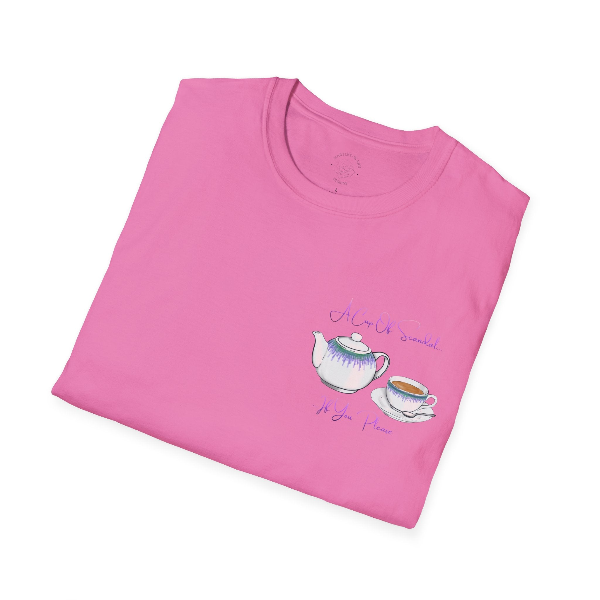 Afternoon tea T‑Shirt — 'A Cup Of Scandal if You Please' Teapot & Teacup Graphic