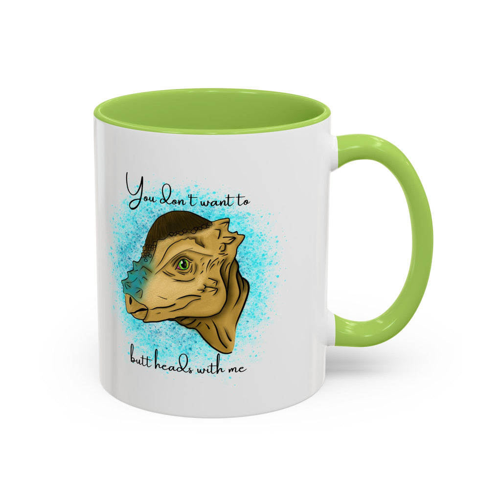 You Don't Want to Butt Heads With Me Pachycephalosaurus Mug | Accent Coffee Mug