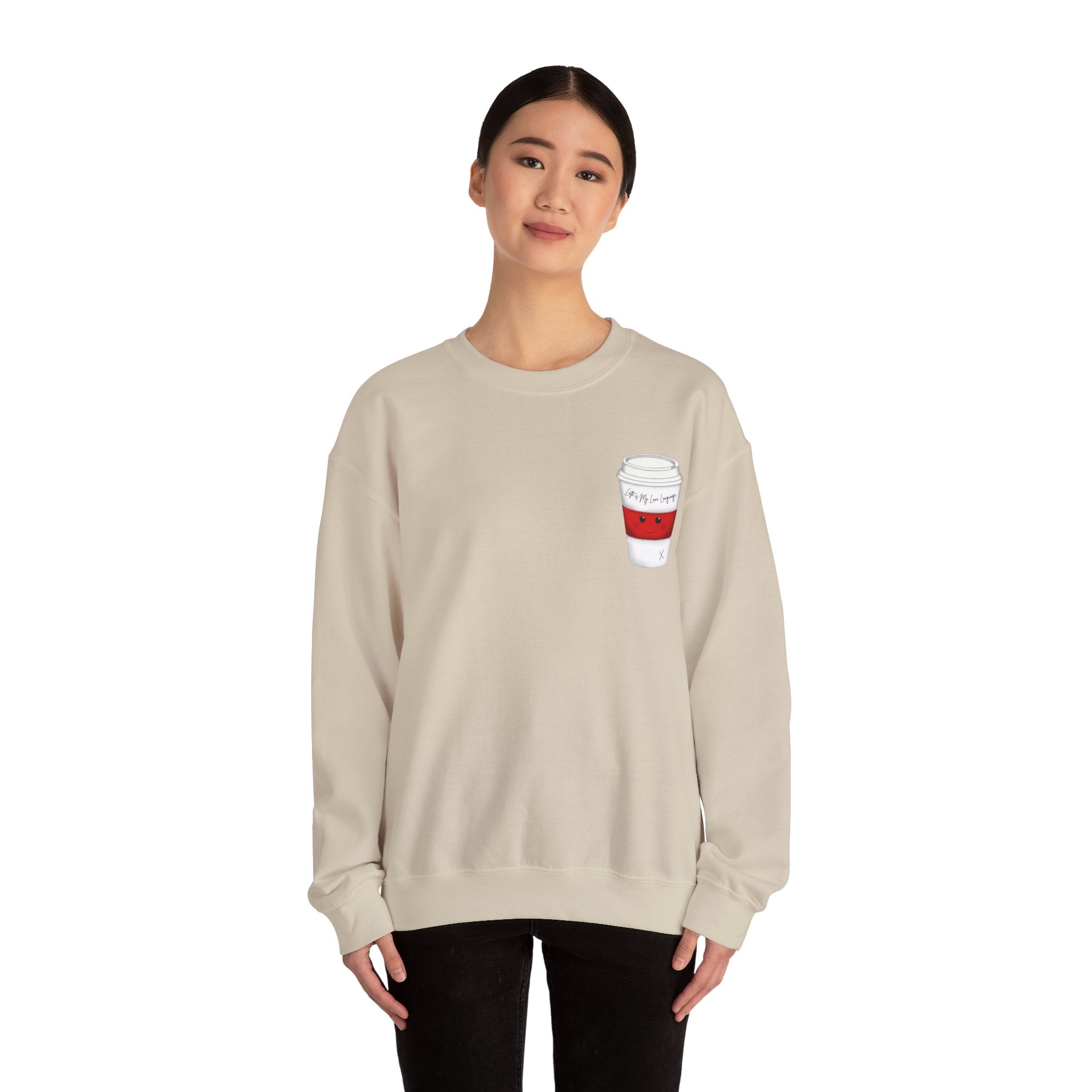 Coffee Cup Crewneck Sweatshirt – Cute 'Latte is My Love Language' Graphic