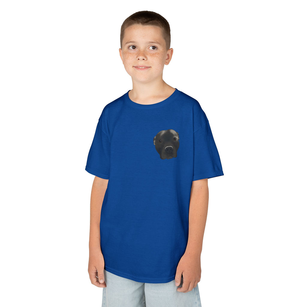 Kids T‑Shirt — Cute Black Puppy Face