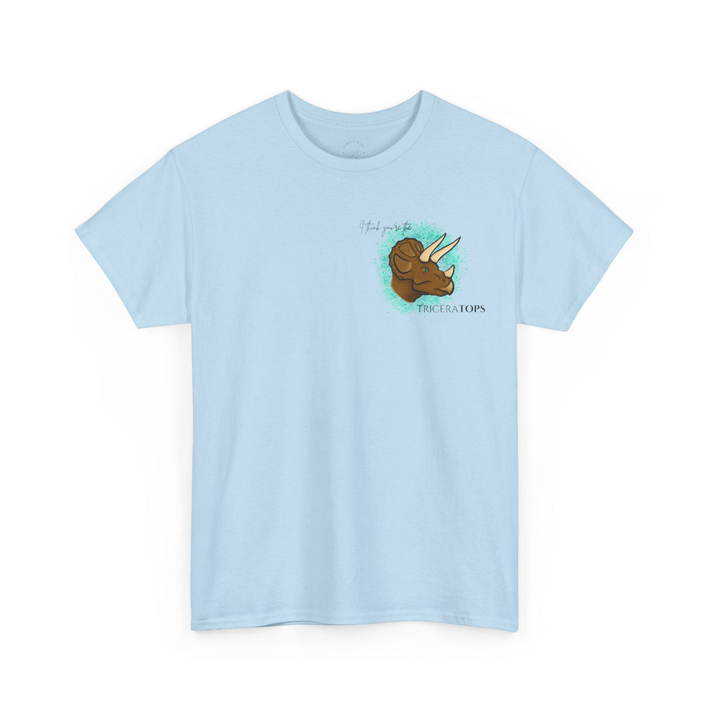 Triceratops Illustration Tee I Think You're the TriceraTOPS | Dinosaur Graphic Shirt
