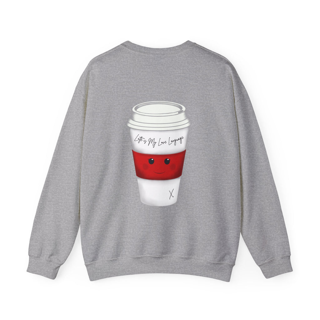 Coffee Cup Crewneck Sweatshirt – Cute 'Latte is My Love Language' Graphic