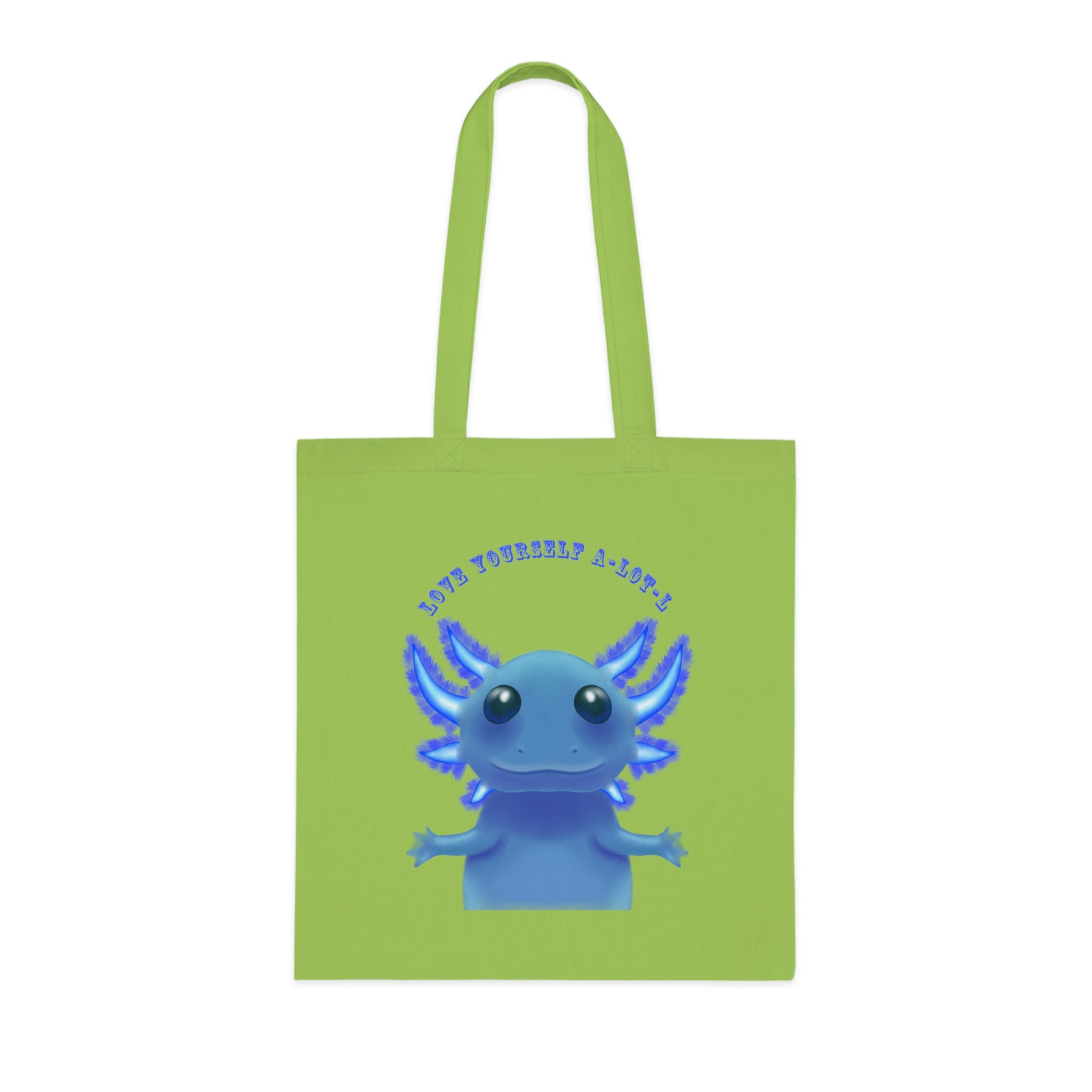 Tote Bag — Cute Blue Axolotl 'Love yourself A-LOT-L'