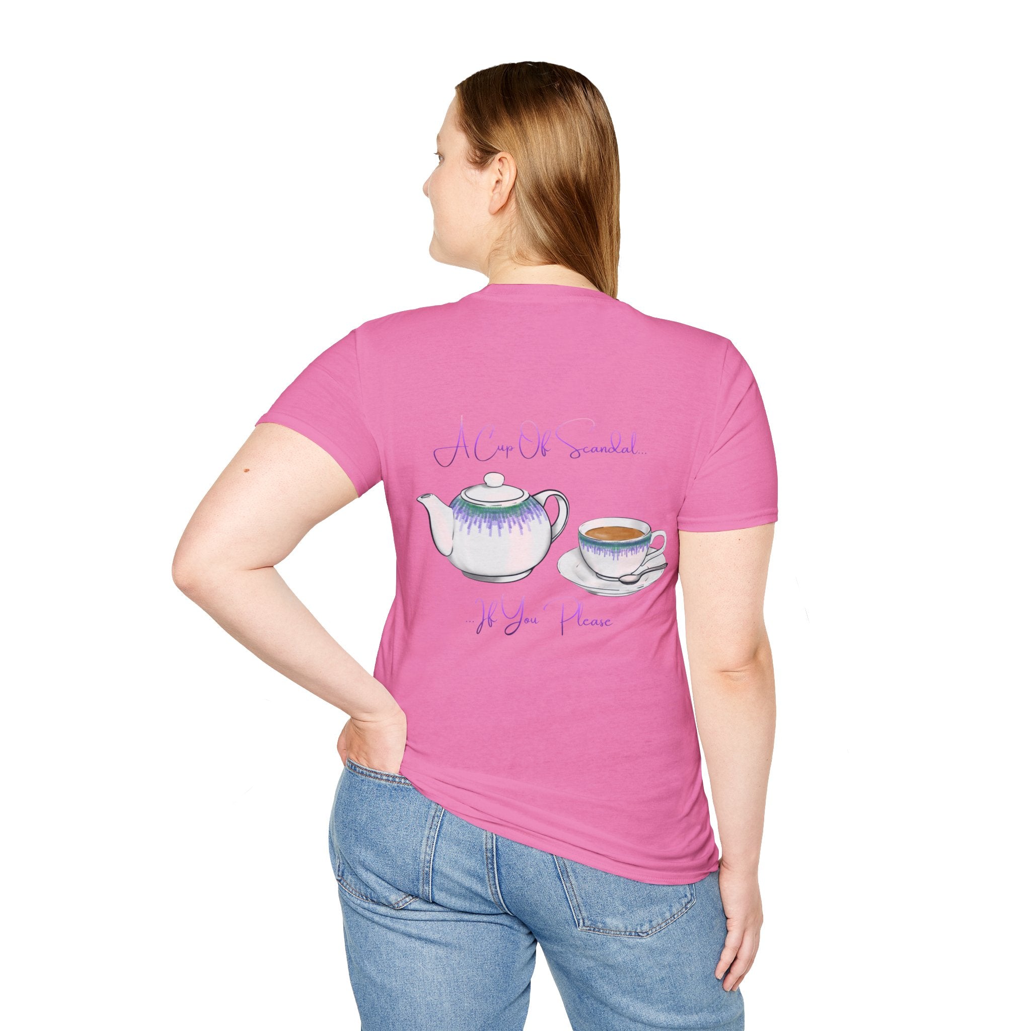 Afternoon tea T‑Shirt — 'A Cup Of Scandal if You Please' Teapot & Teacup Graphic