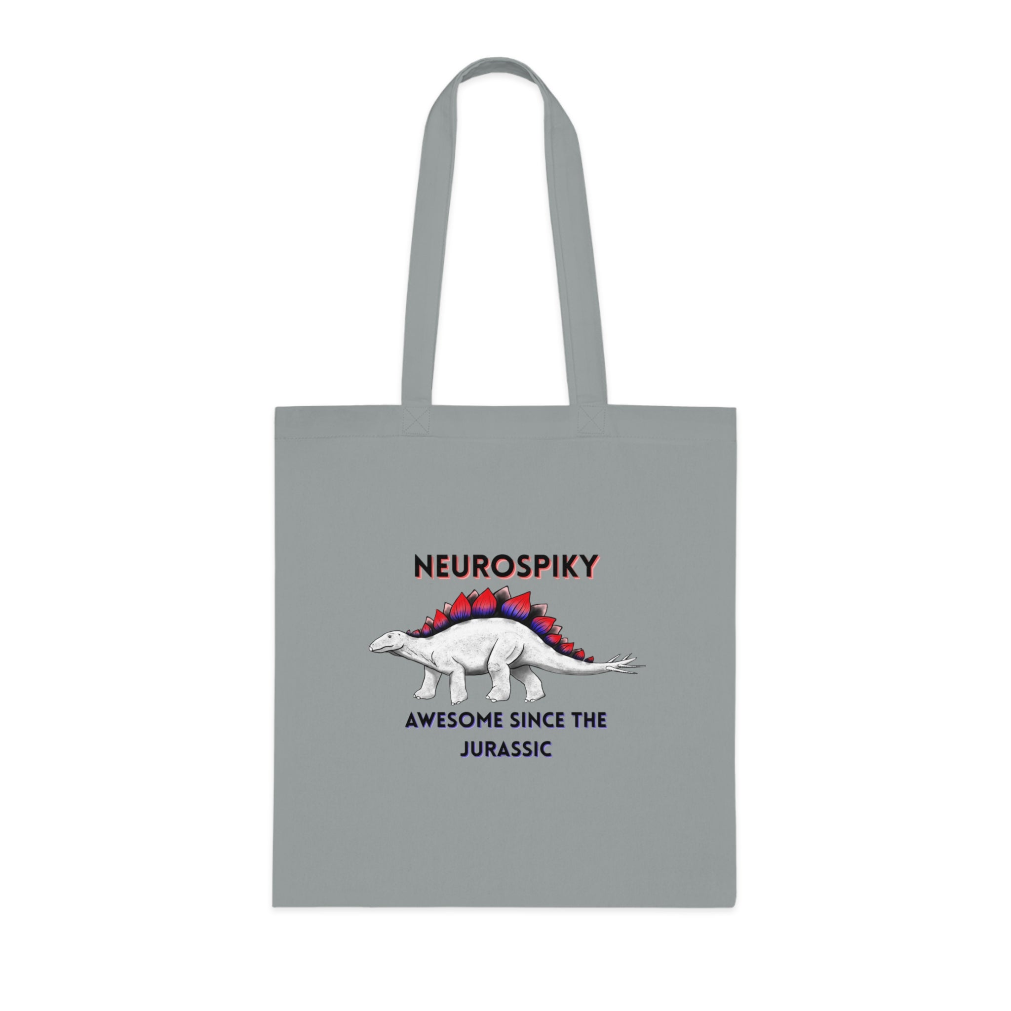 Neurospiky Stegosaurus Cotton Tote — "Neurospiky: Awesome Since the Jurassic" Eco Grocery Bag
