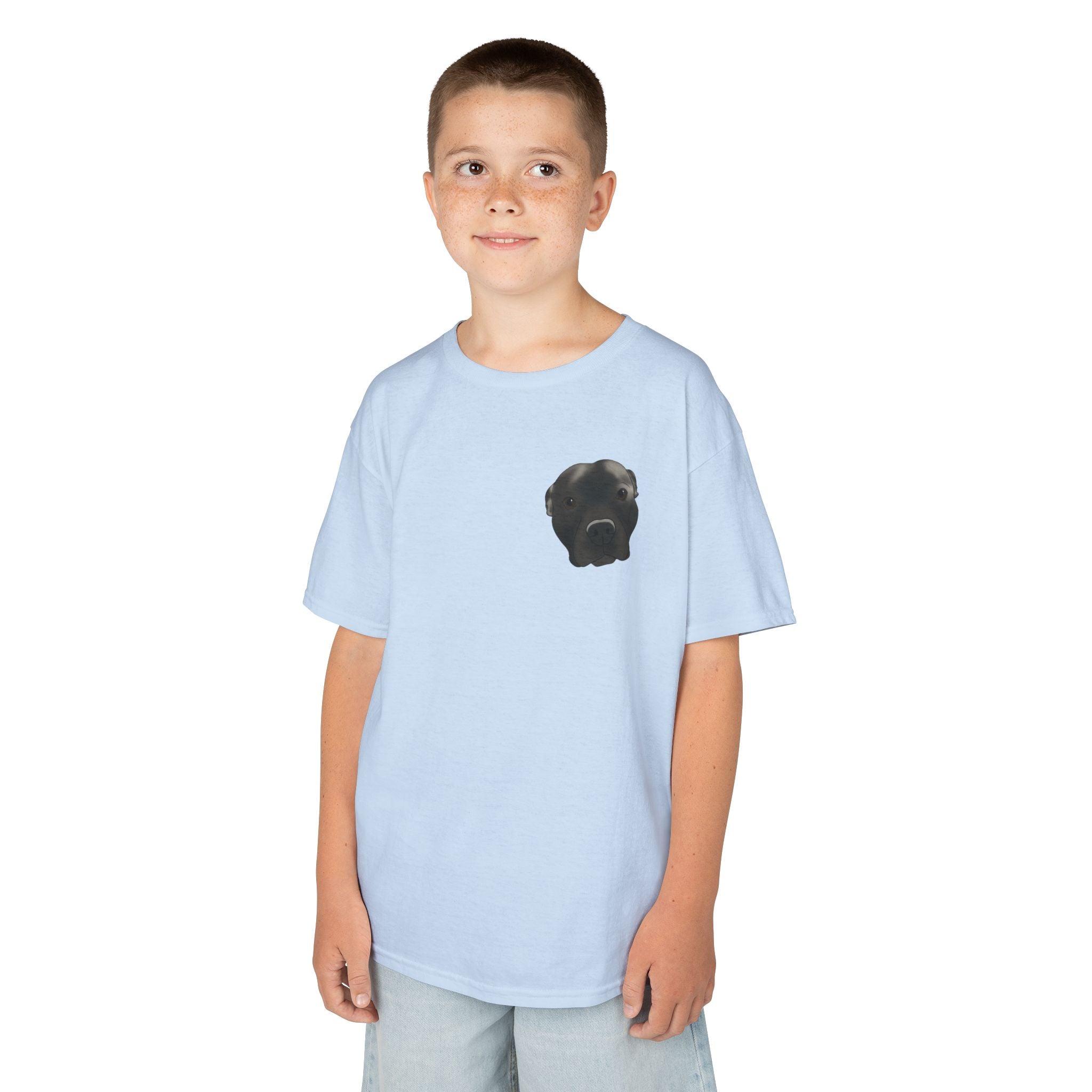 Kids T‑Shirt — Cute Black Puppy Face