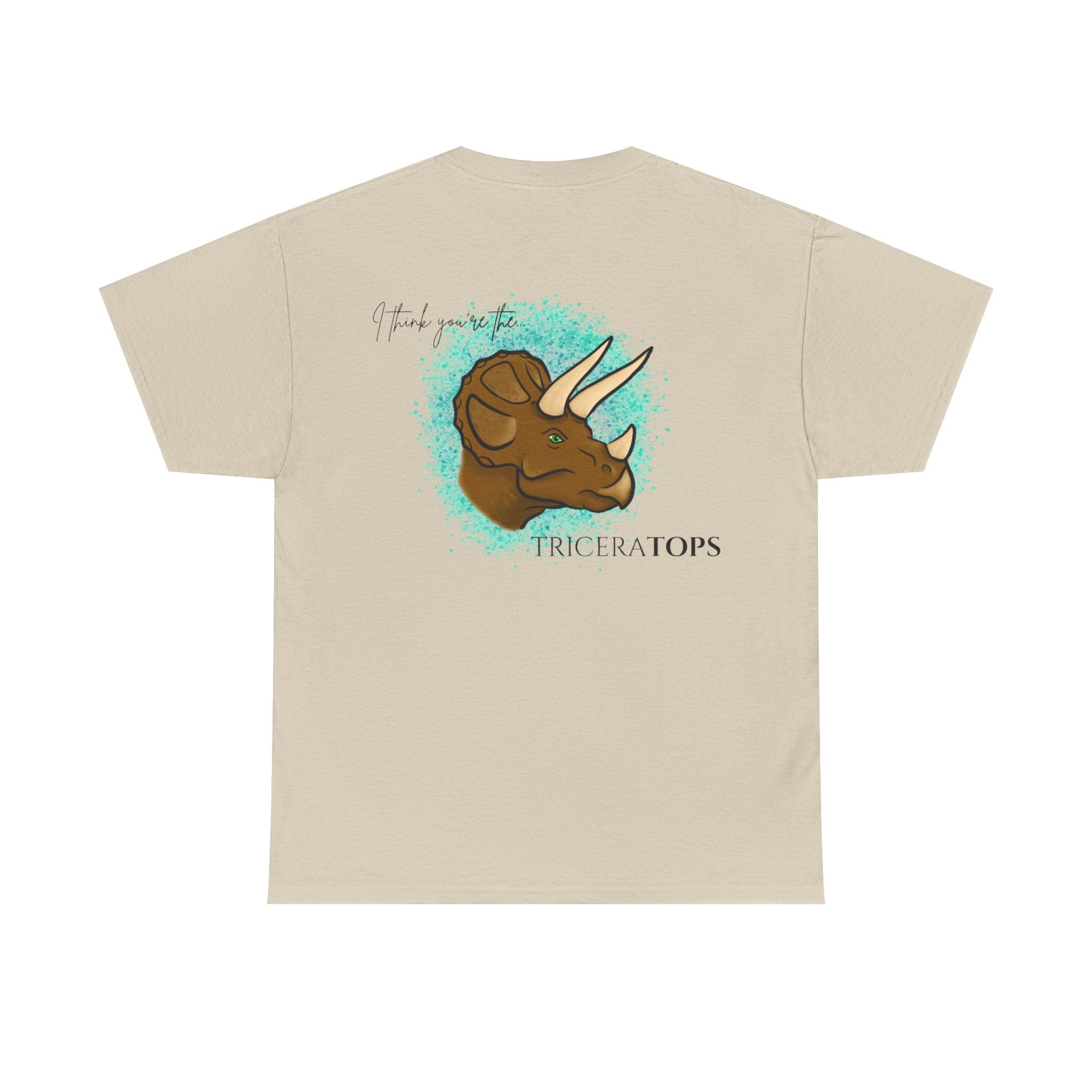 Triceratops Illustration Tee I Think You're the TriceraTOPS | Dinosaur Graphic Shirt