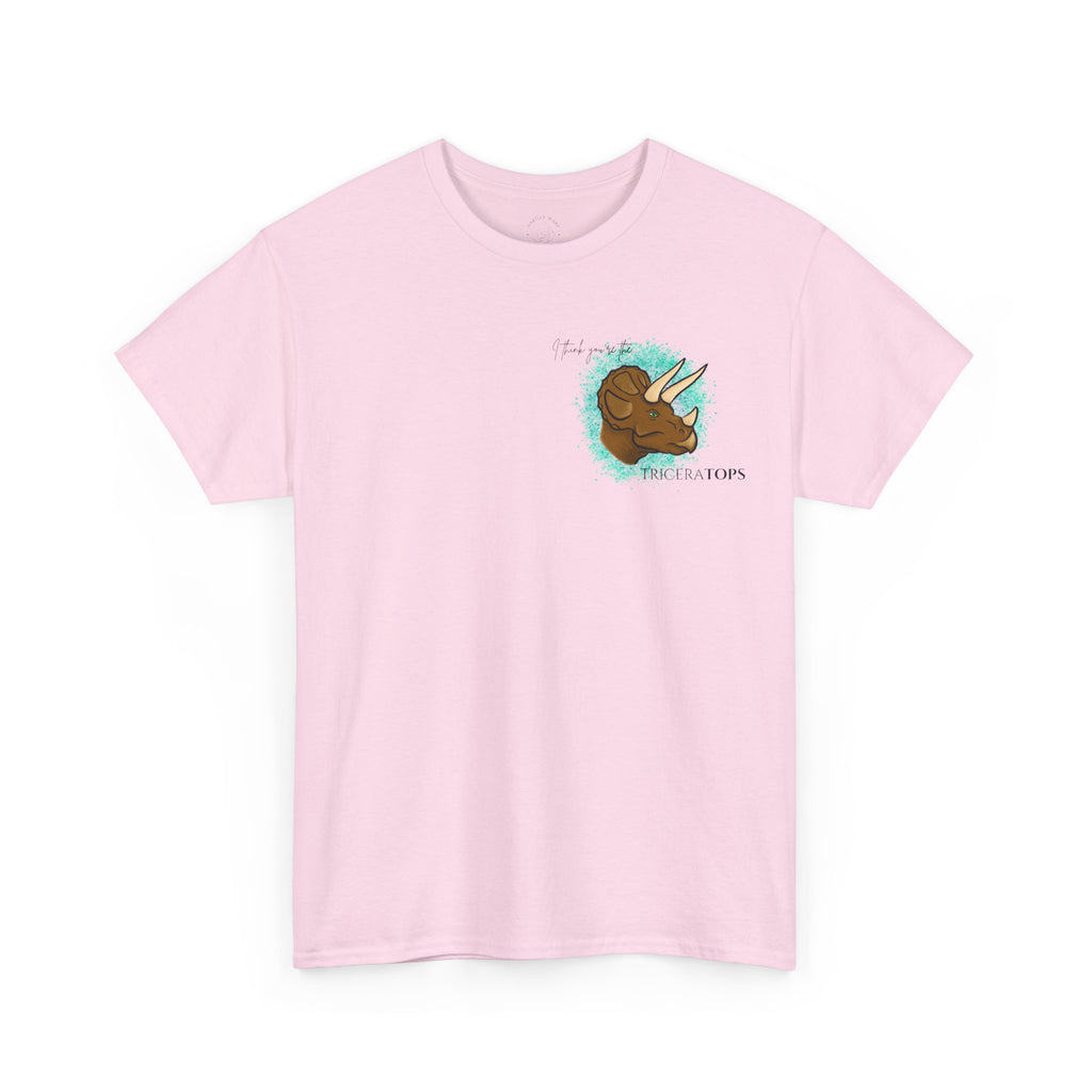 Triceratops Illustration Tee I Think You're the TriceraTOPS | Dinosaur Graphic Shirt
