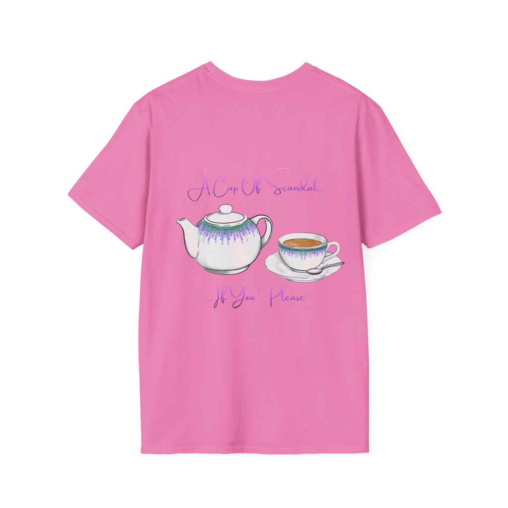 Afternoon tea T‑Shirt — 'A Cup Of Scandal if You Please' Teapot & Teacup Graphic