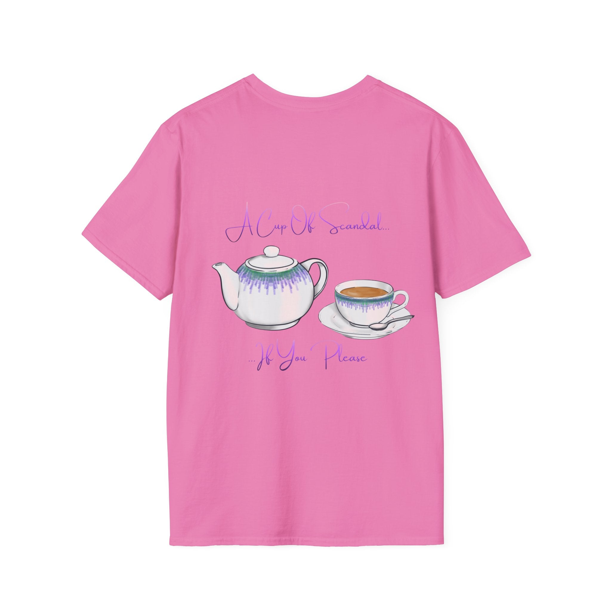 Afternoon tea T‑Shirt — 'A Cup Of Scandal if You Please' Teapot & Teacup Graphic