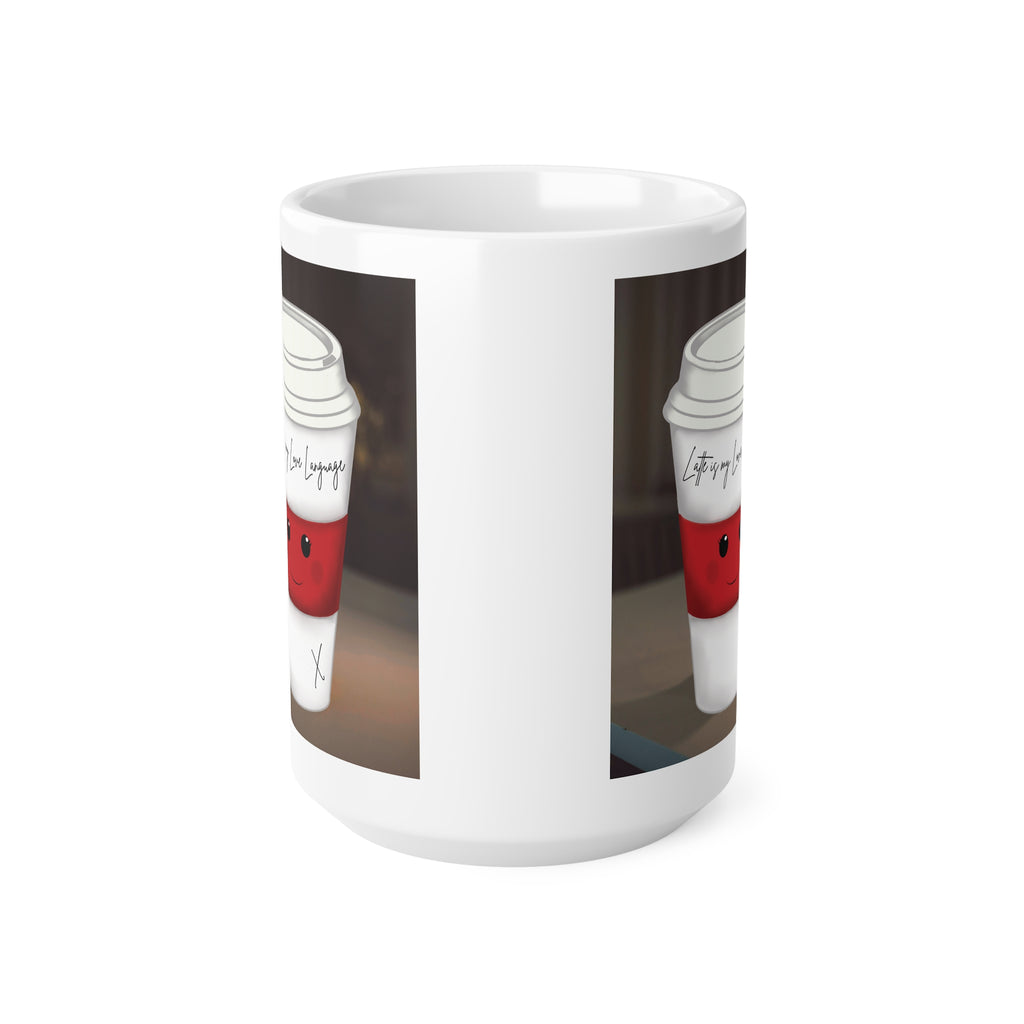 Cute Coffee Cup Mug – 'Latte is My Love Language'  15oz
