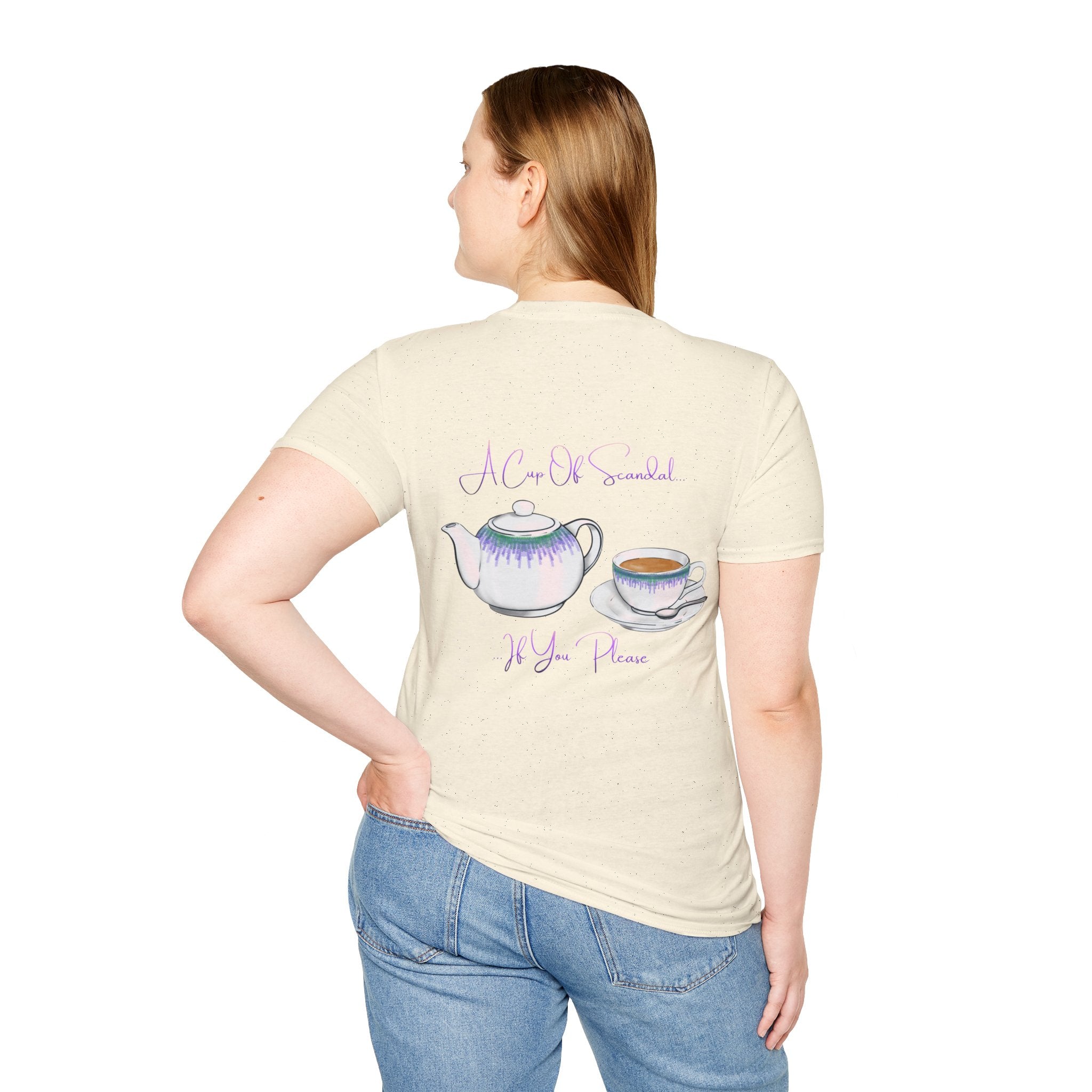 Afternoon tea T‑Shirt — 'A Cup Of Scandal if You Please' Teapot & Teacup Graphic