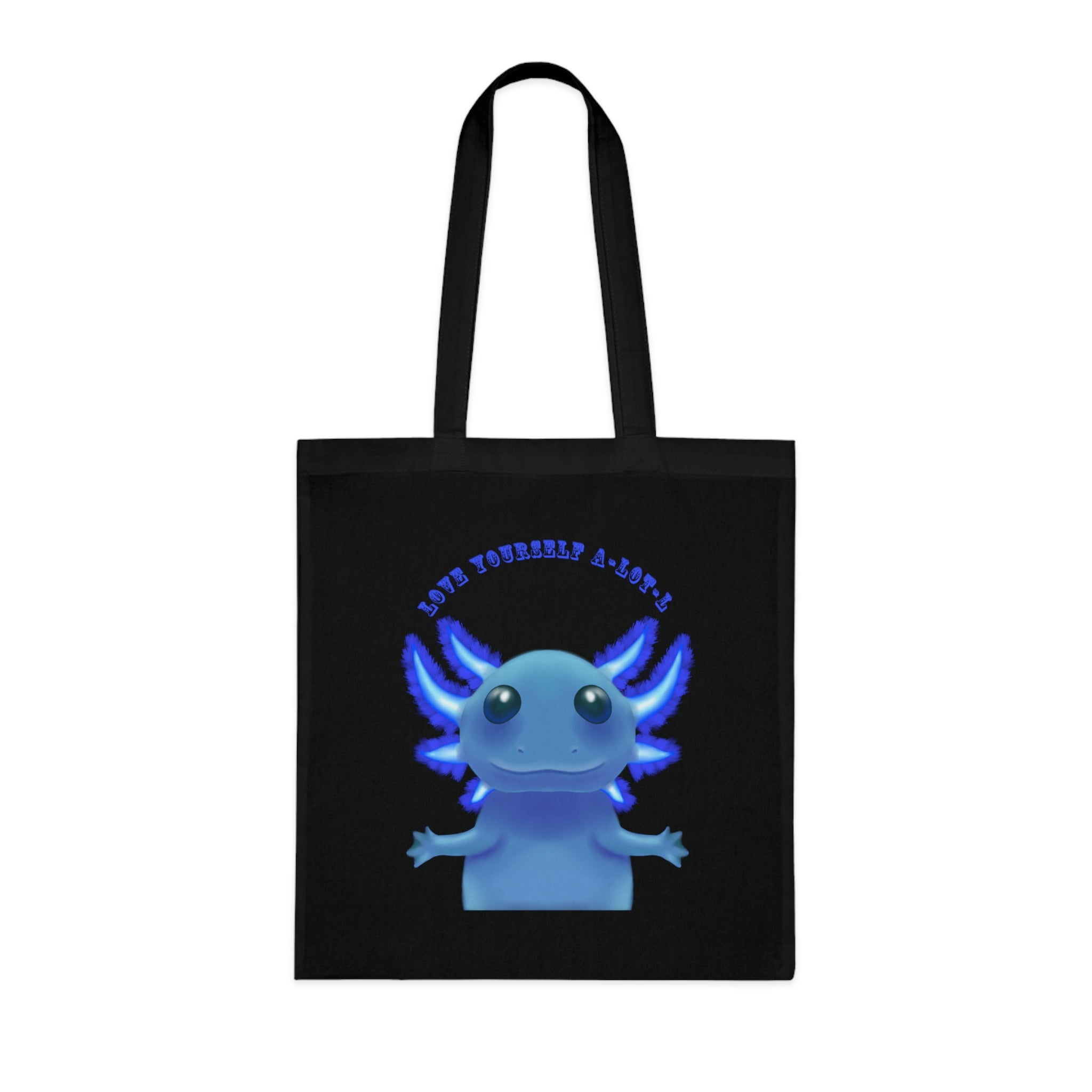 Tote Bag — Cute Blue Axolotl 'Love yourself A-LOT-L'