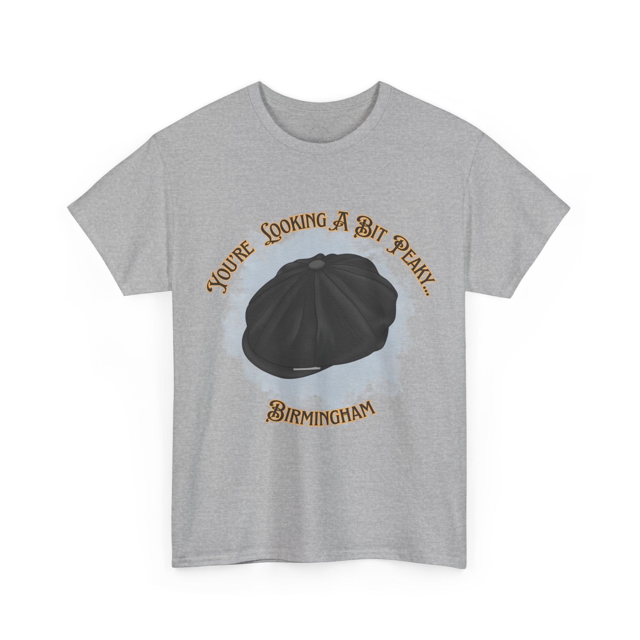 Birmingham News Boy Cap Graphic Tee — "You're Looking a Bit Peaky"