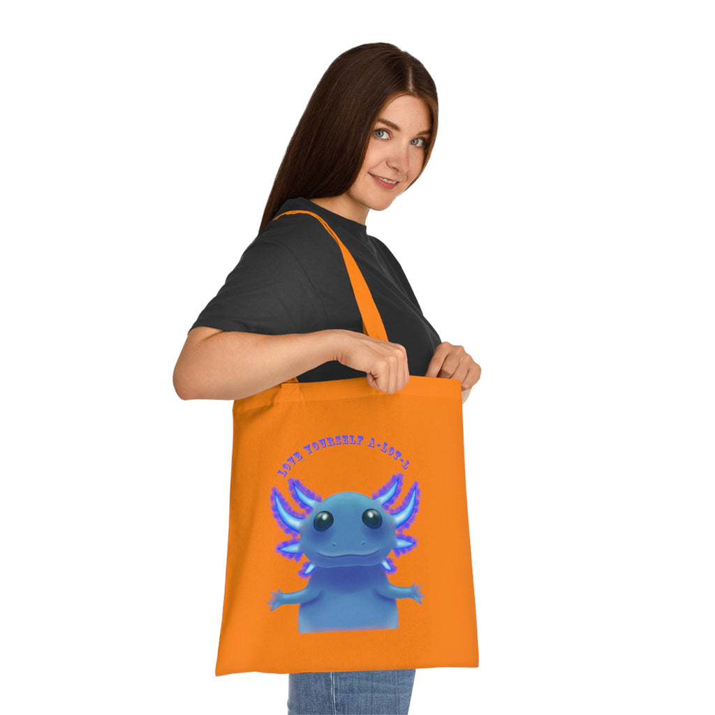 Tote Bag — Cute Blue Axolotl 'Love yourself A-LOT-L'