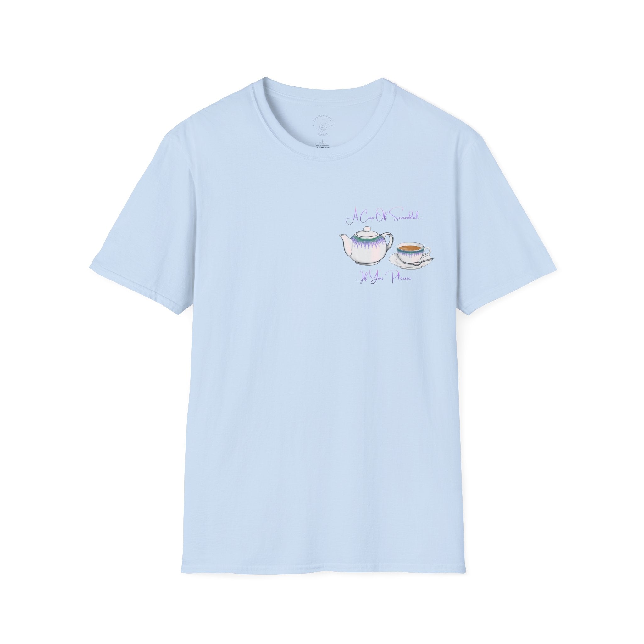 Afternoon tea T‑Shirt — 'A Cup Of Scandal if You Please' Teapot & Teacup Graphic