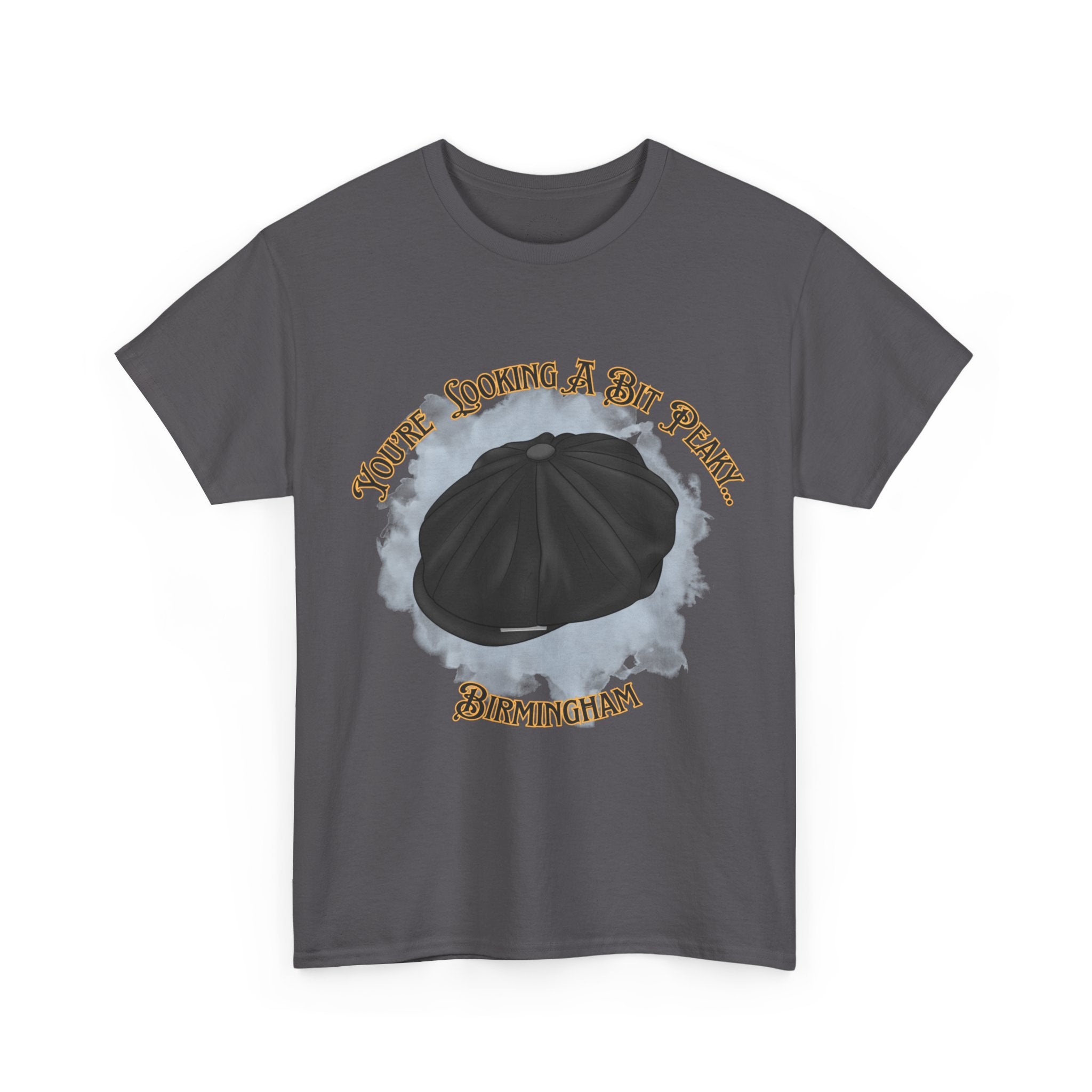 Birmingham News Boy Cap Graphic Tee — "You're Looking a Bit Peaky"