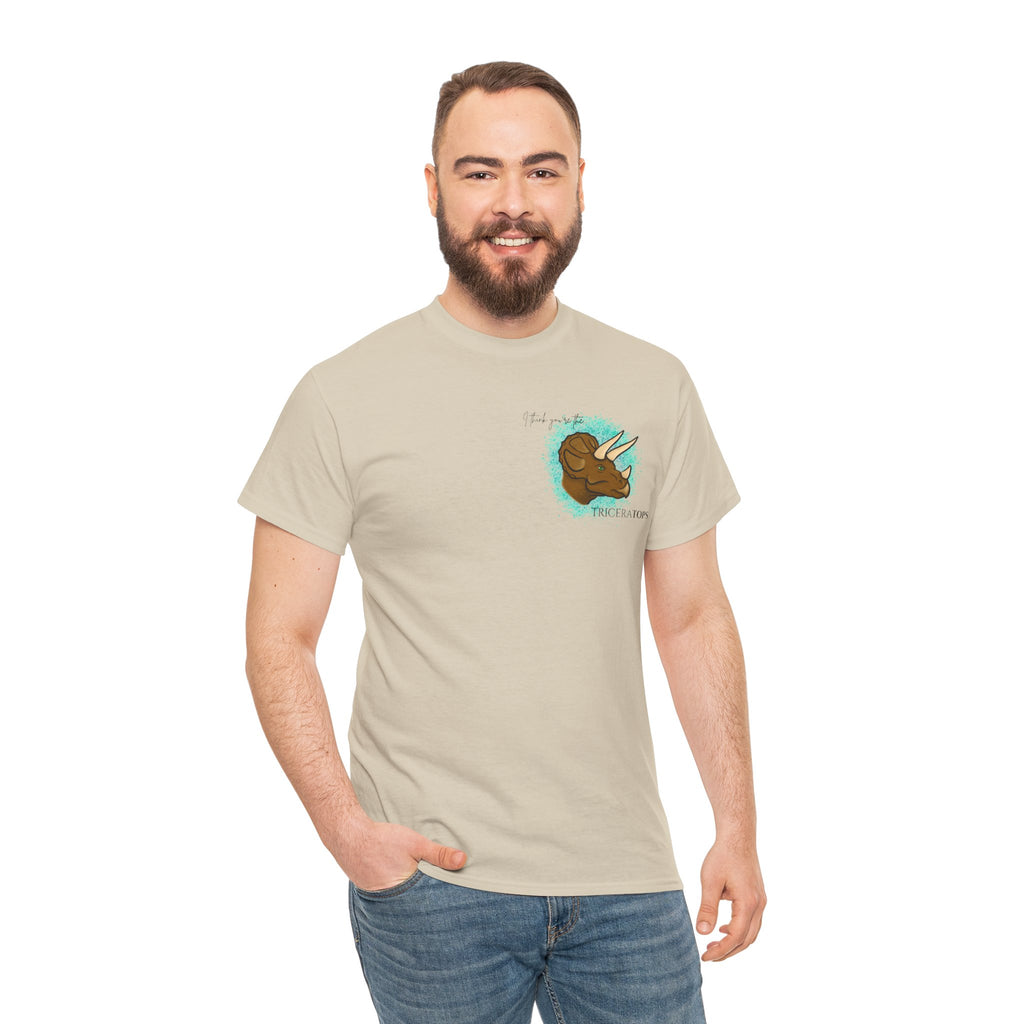 Triceratops Illustration Tee I Think You're the TriceraTOPS | Dinosaur Graphic Shirt