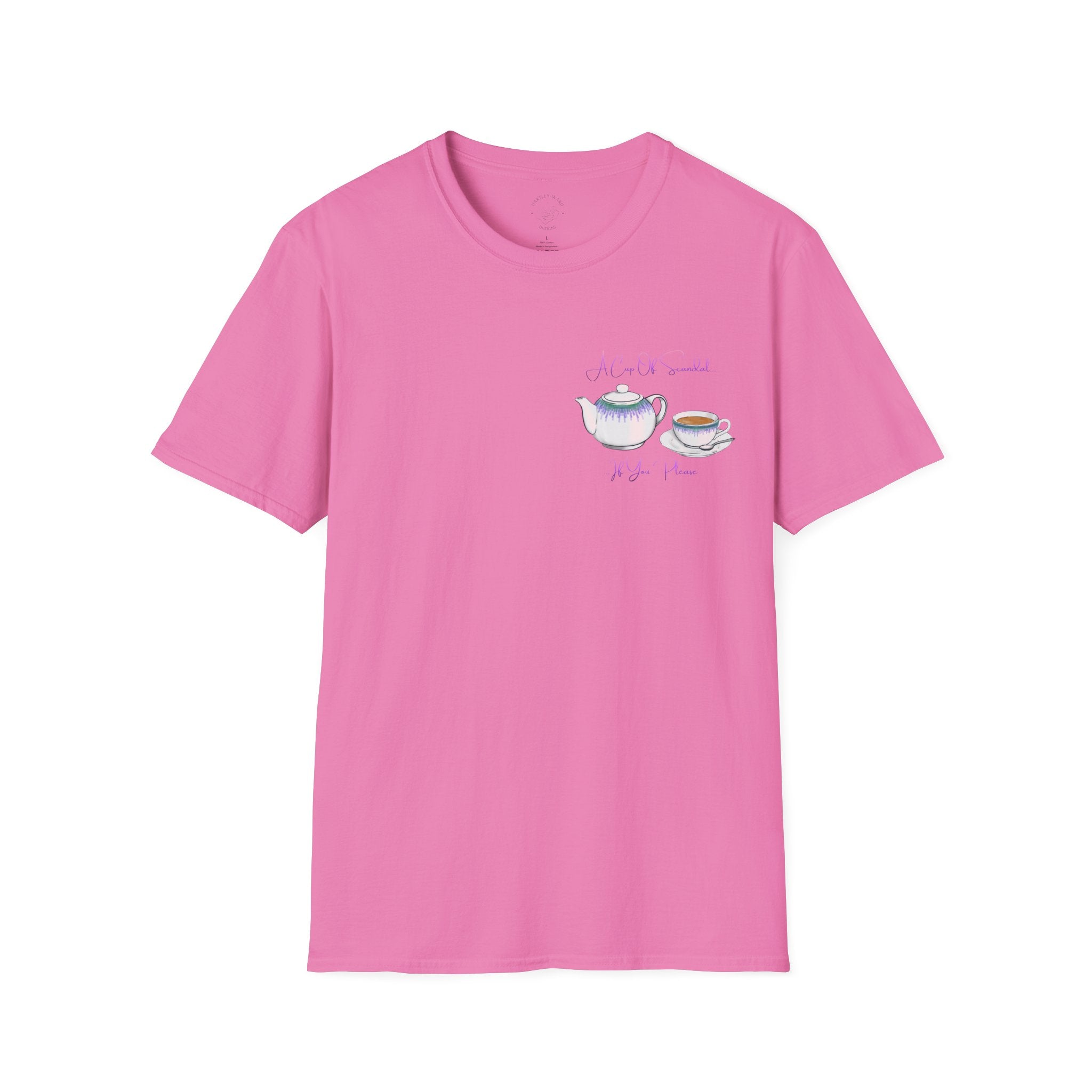 Afternoon tea T‑Shirt — 'A Cup Of Scandal if You Please' Teapot & Teacup Graphic