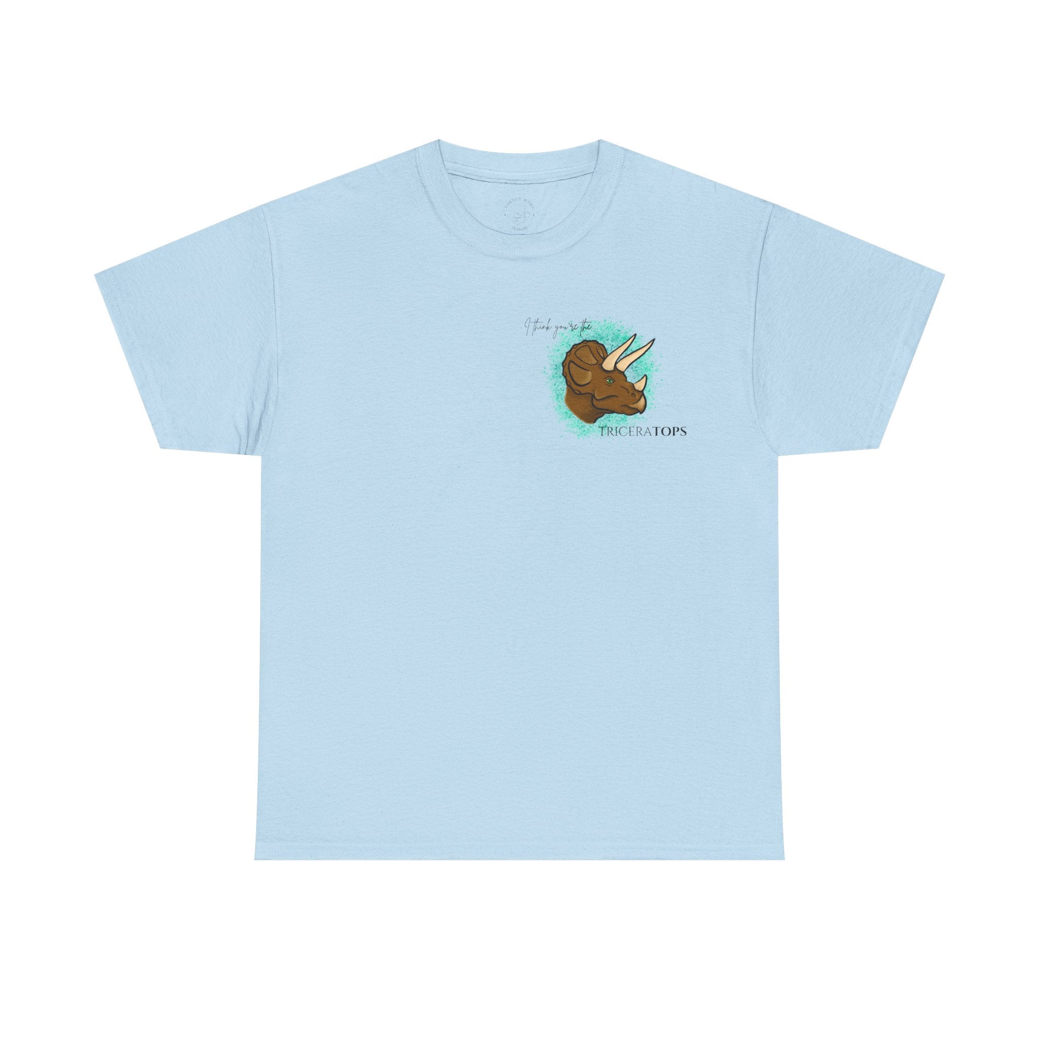 Triceratops Illustration Tee I Think You're the TriceraTOPS | Dinosaur Graphic Shirt