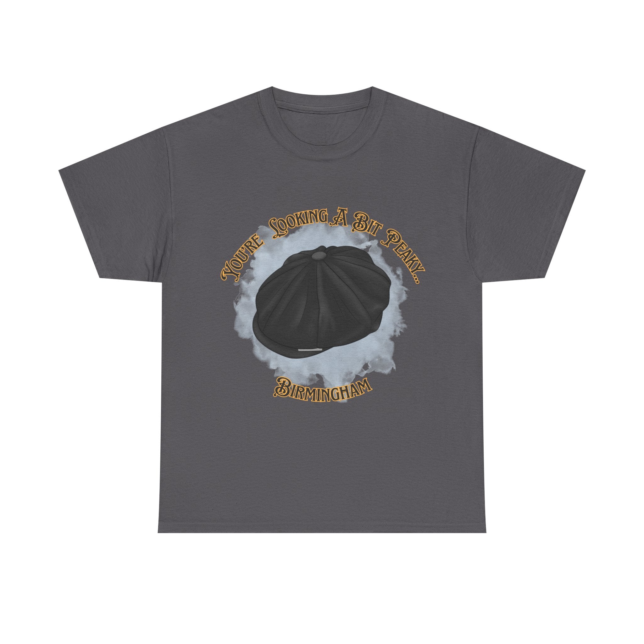 Birmingham News Boy Cap Graphic Tee — "You're Looking a Bit Peaky"