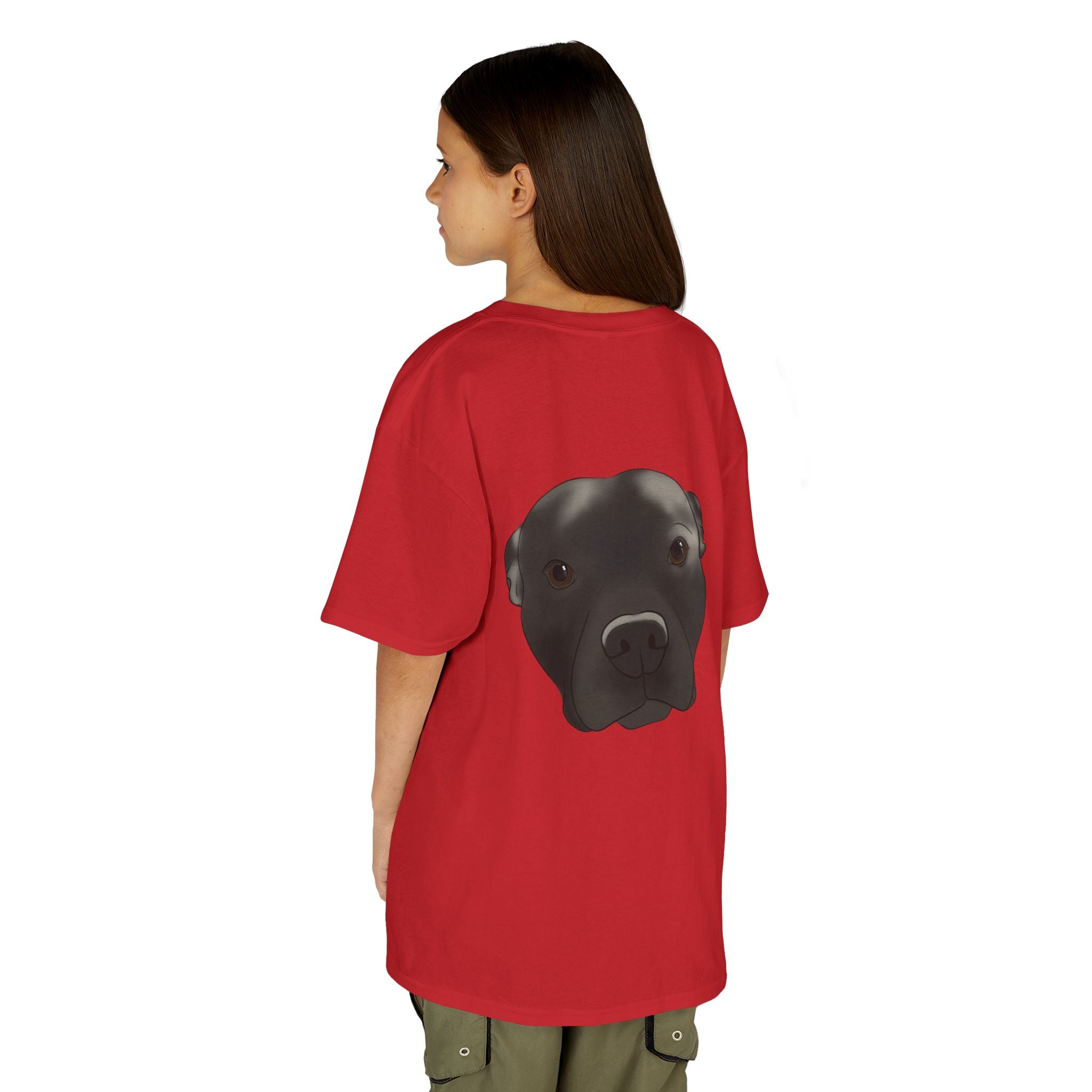 Kids T‑Shirt — Cute Black Puppy Face