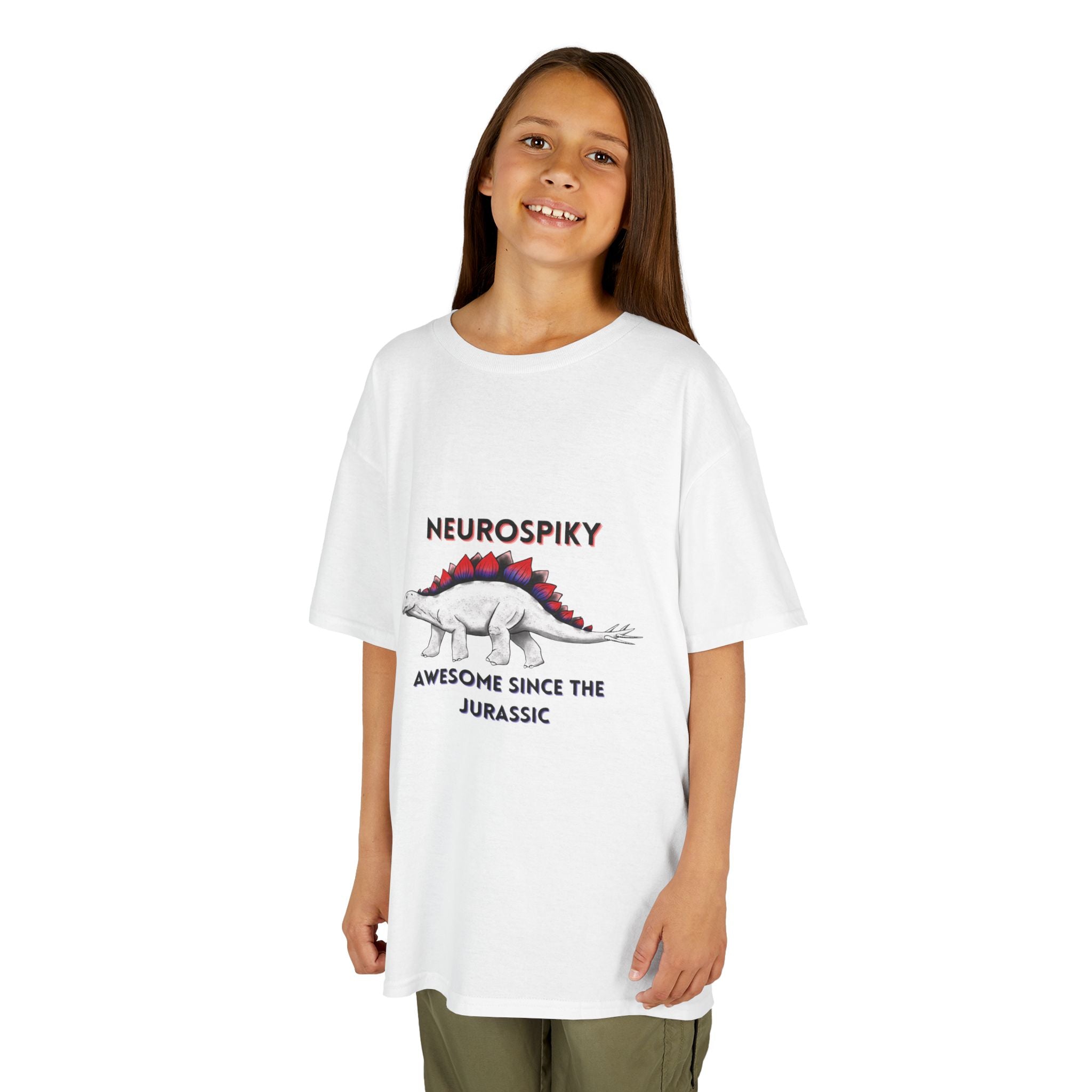 Kids T‑Shirt — 'Neurospiky: Awesome Since the Jurassic' Stegosaurus Dinosaur Tee