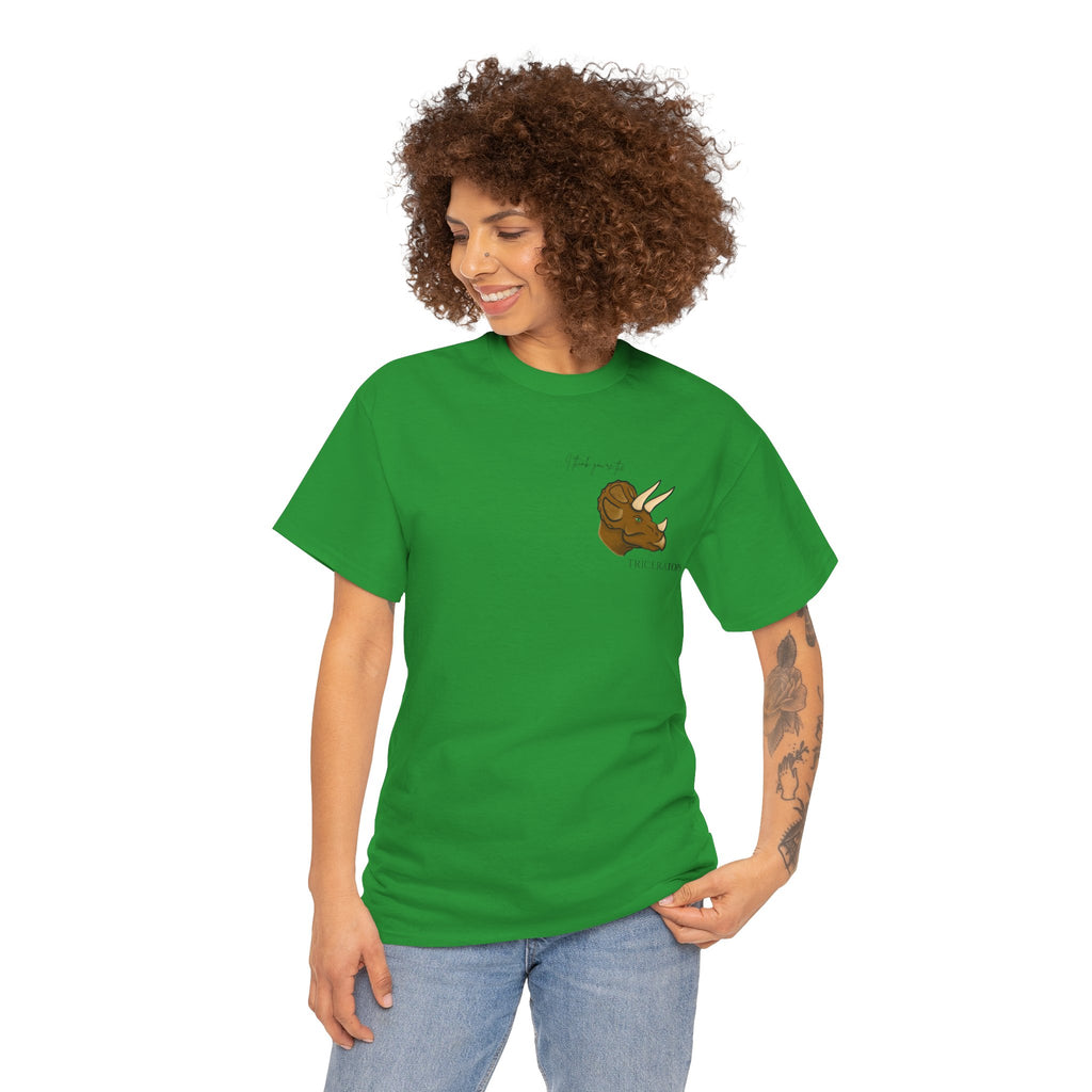 Triceratops Illustration Tee I Think You're the TriceraTOPS | Dinosaur Graphic Shirt
