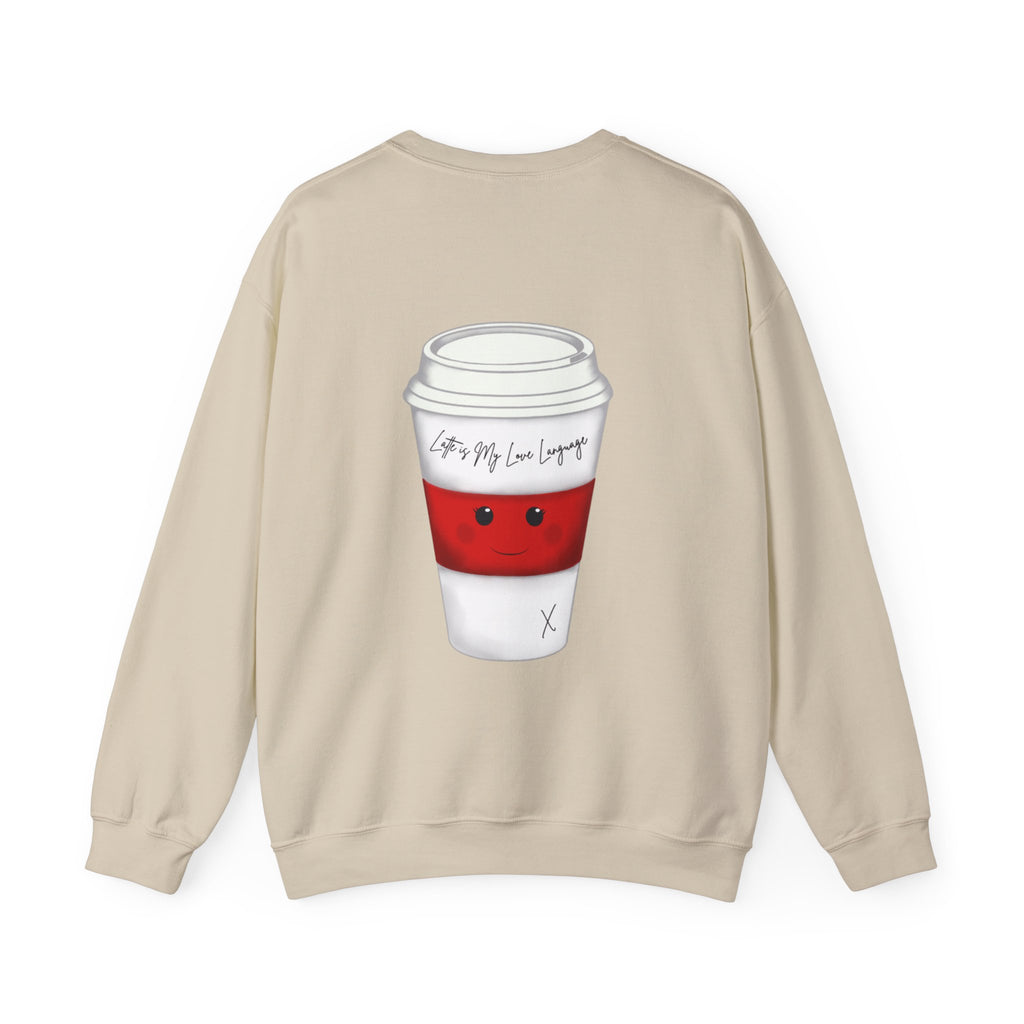 Coffee Cup Crewneck Sweatshirt – Cute 'Latte is My Love Language' Graphic