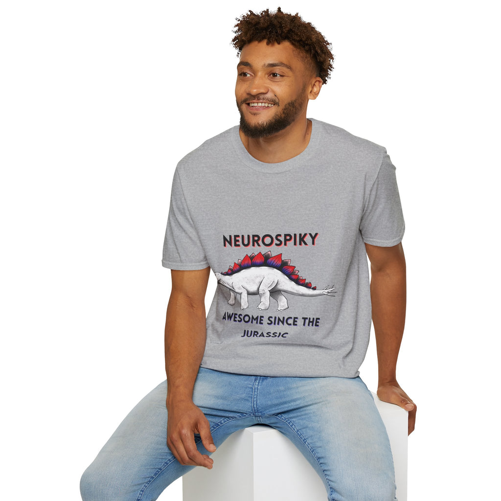 Neurospiky T-Shirt — "Neurospiky: Awesome Since the Jurassic" Stegosaurus Dinosaur