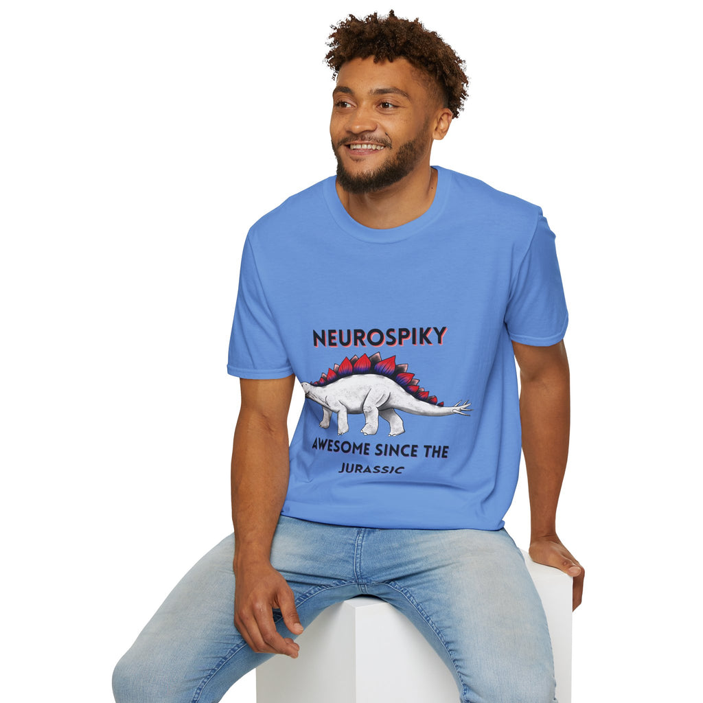 Neurospiky T-Shirt — "Neurospiky: Awesome Since the Jurassic" Stegosaurus Dinosaur