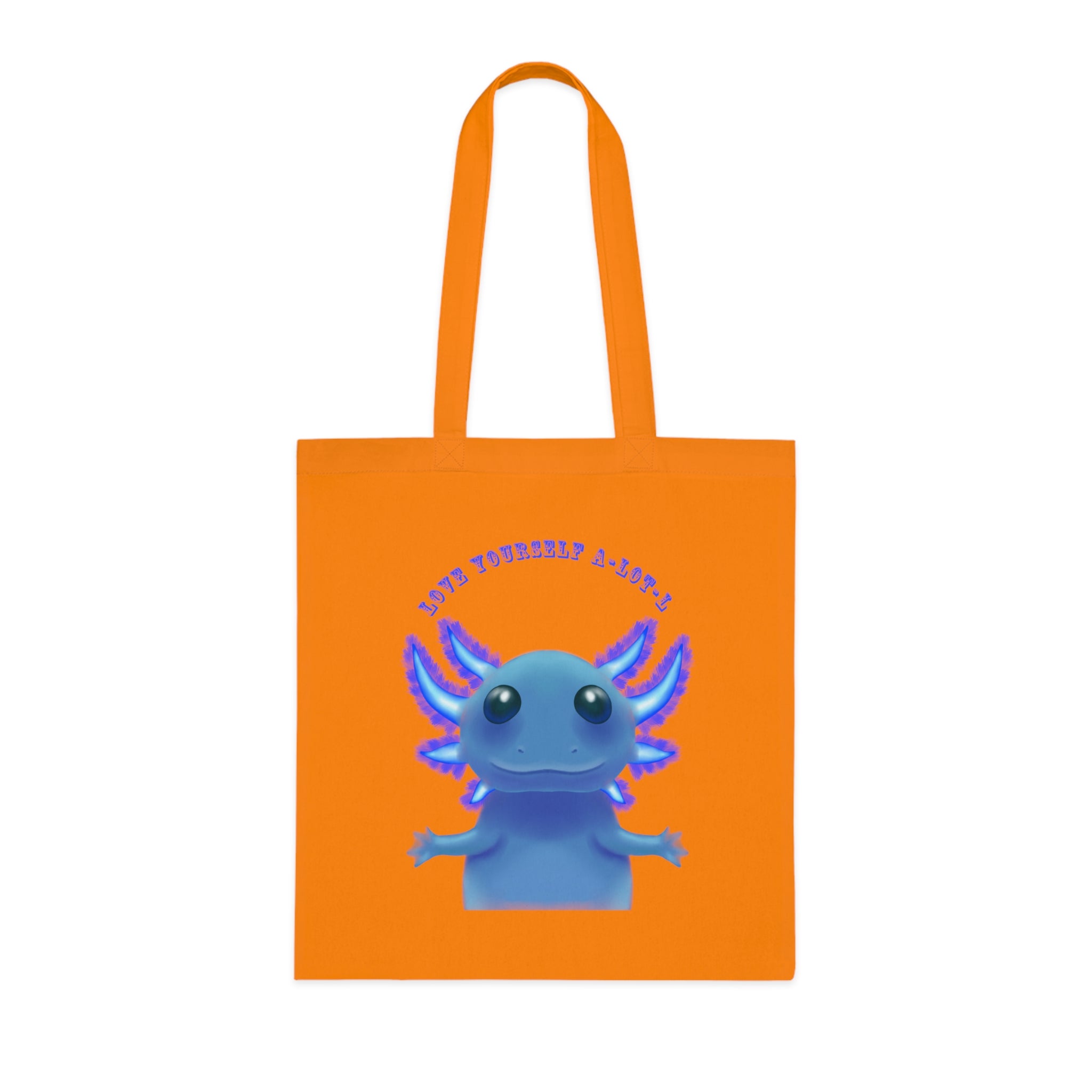 Tote Bag — Cute Blue Axolotl 'Love yourself A-LOT-L'