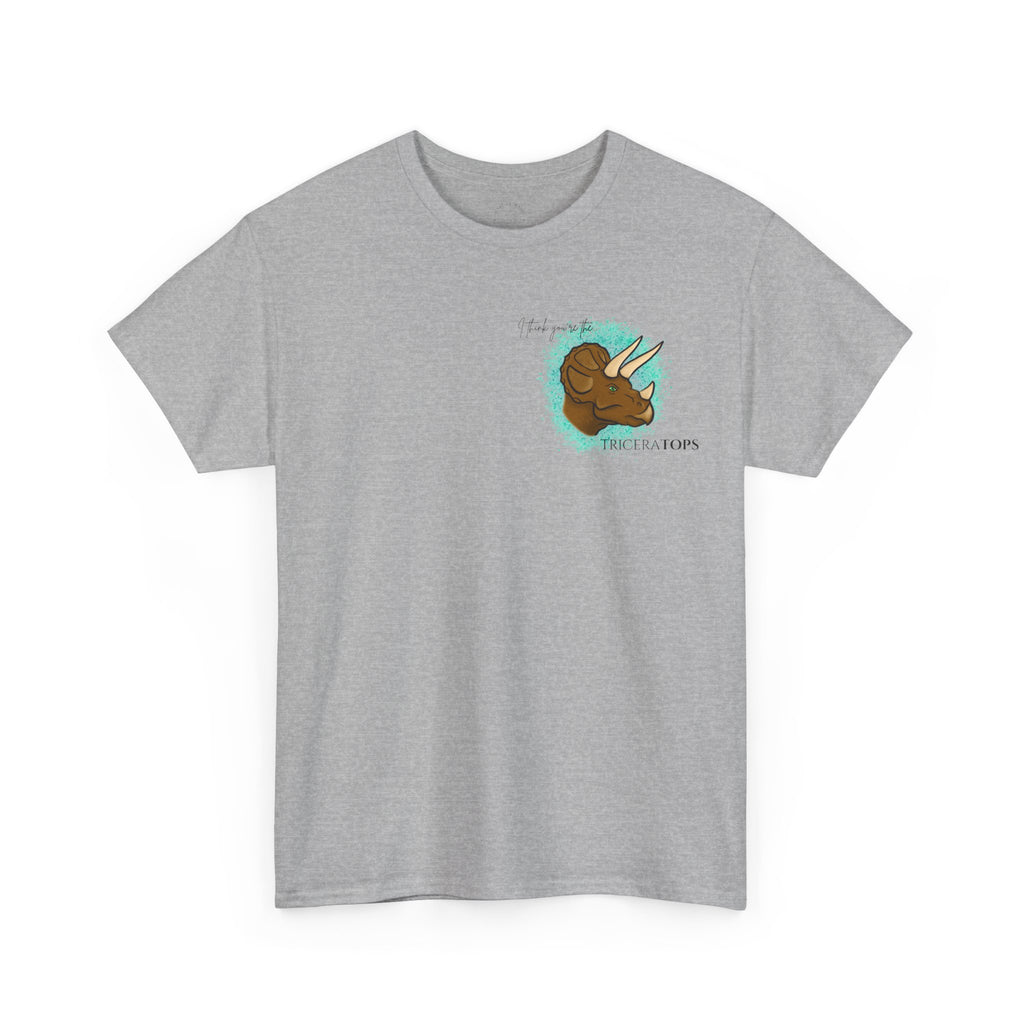 Triceratops Illustration Tee I Think You're the TriceraTOPS | Dinosaur Graphic Shirt