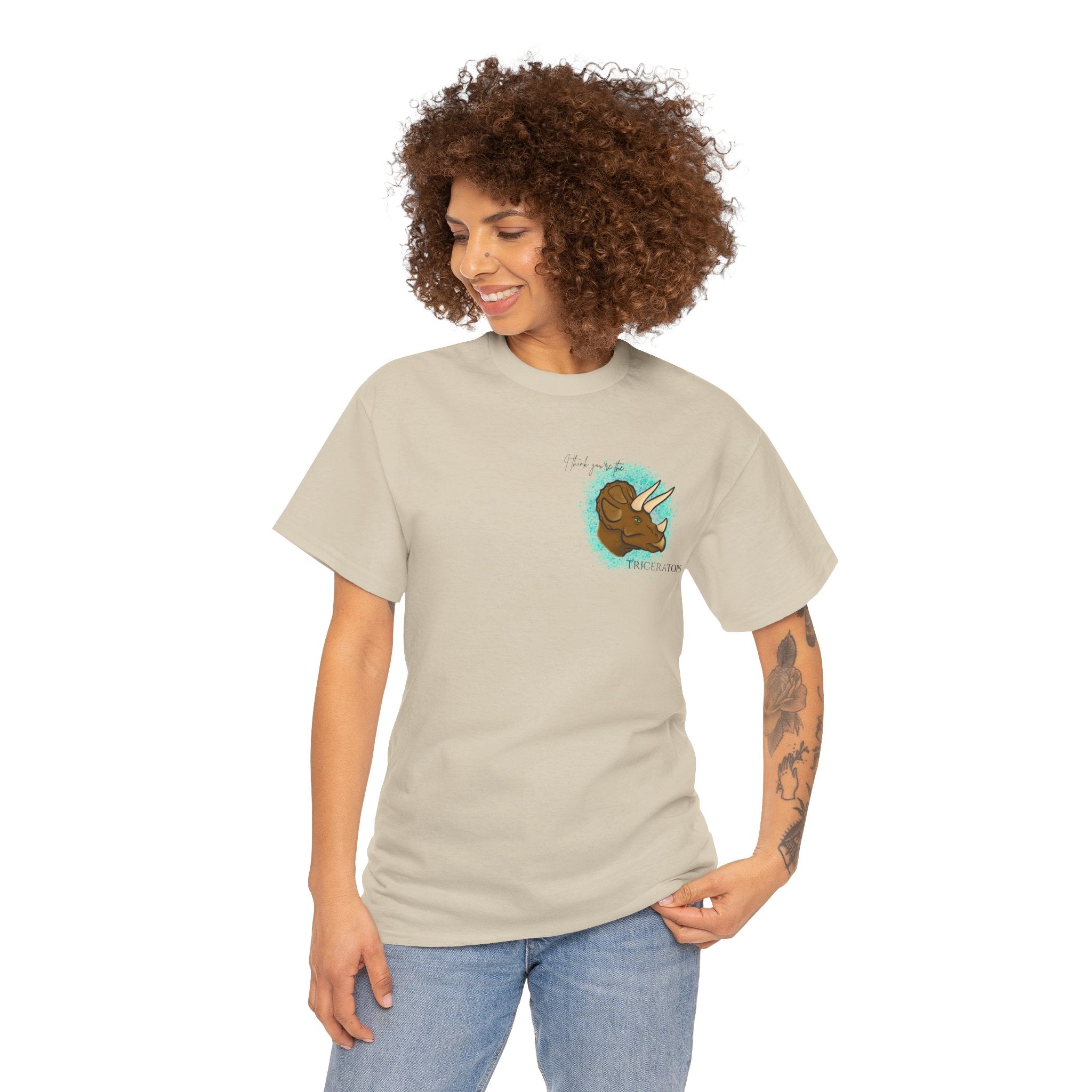 Triceratops Illustration Tee I Think You're the TriceraTOPS | Dinosaur Graphic Shirt