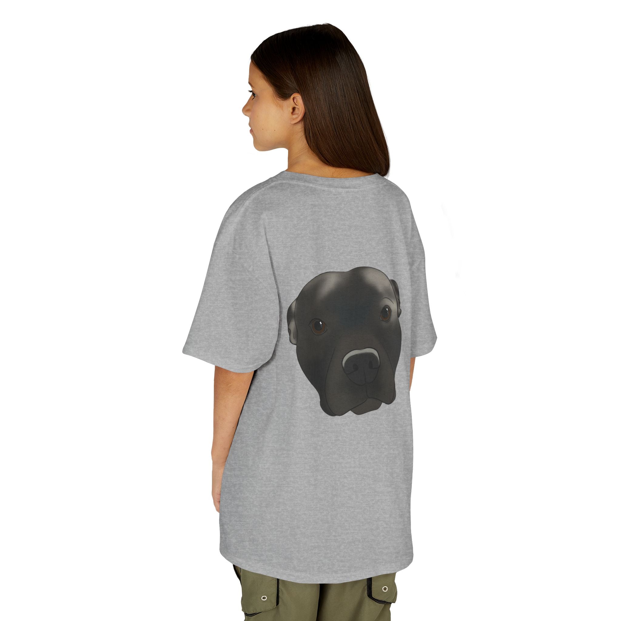 Kids T‑Shirt — Cute Black Puppy Face