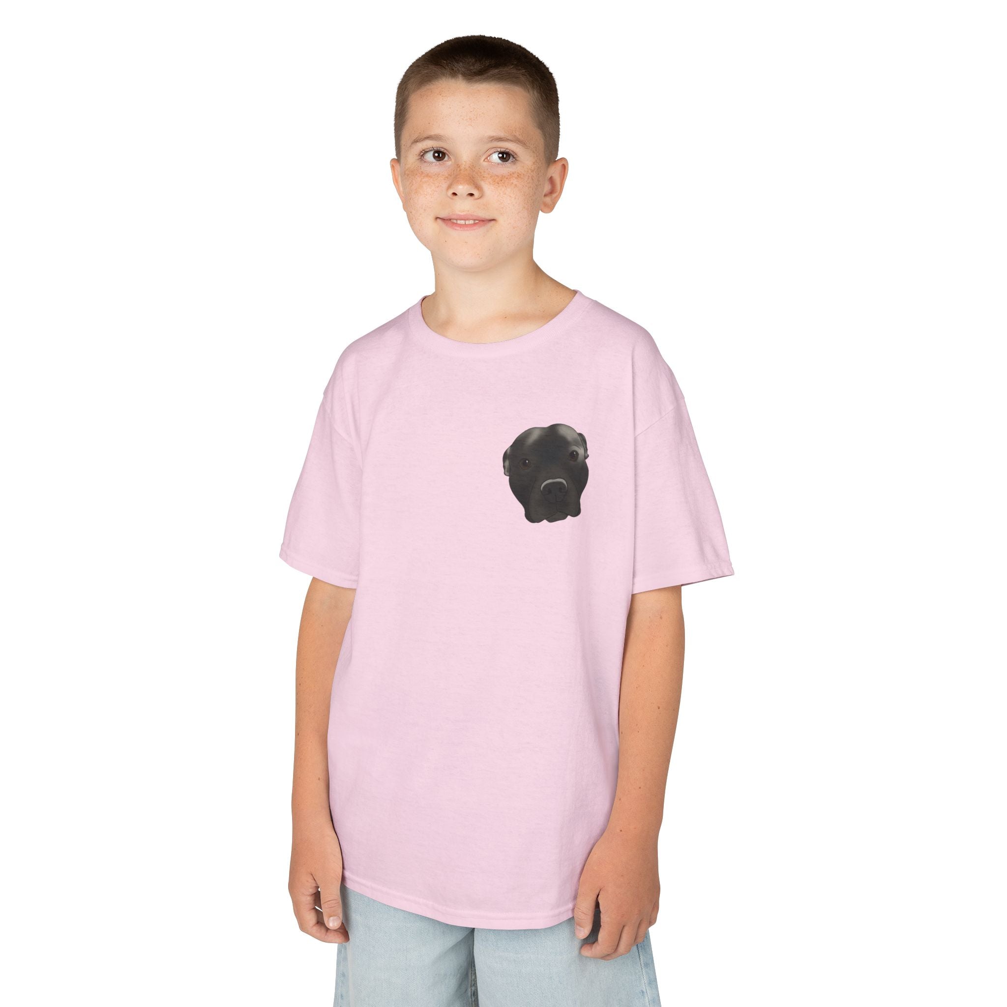 Kids T‑Shirt — Cute Black Puppy Face