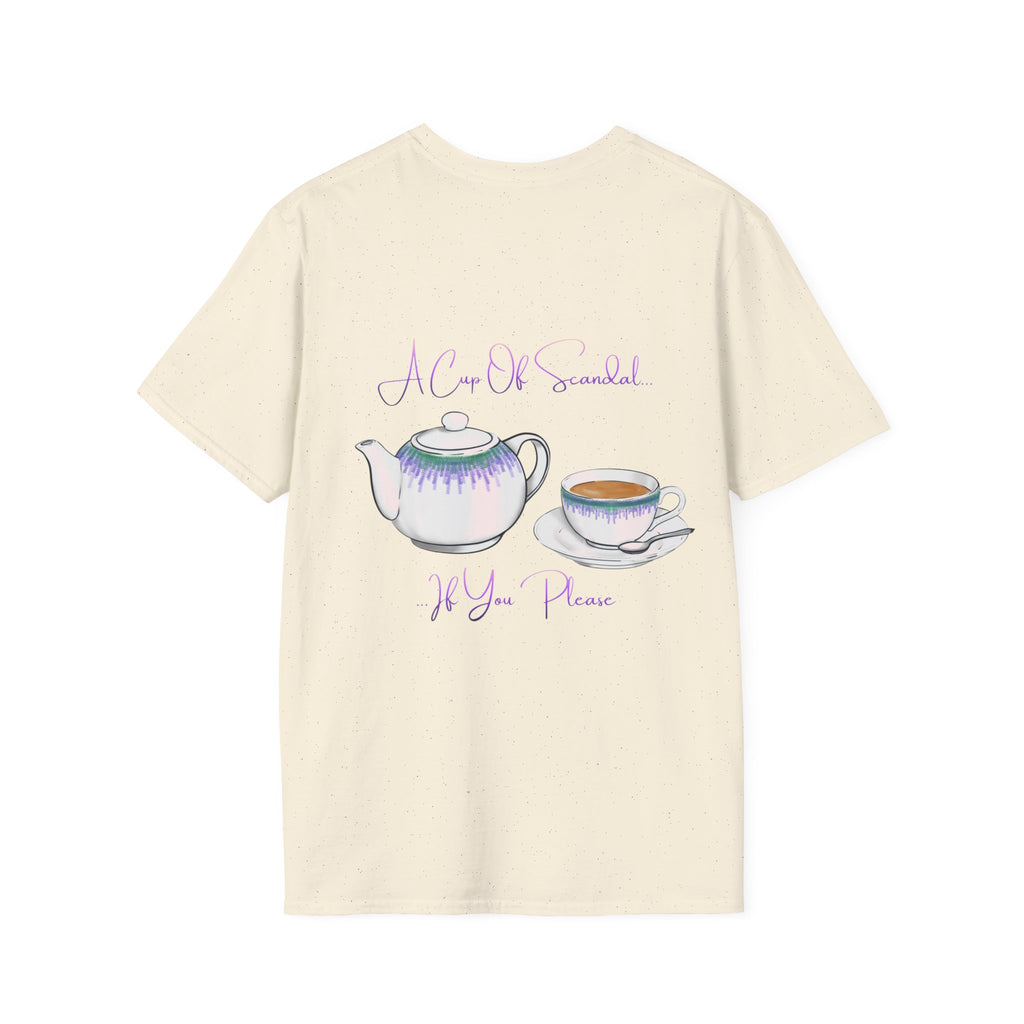 Afternoon tea T‑Shirt — 'A Cup Of Scandal if You Please' Teapot & Teacup Graphic